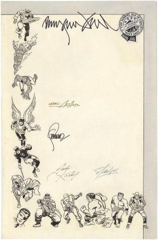 Jack Kirby | Merry Marvel Marching Society Letterhead - (5 Key Signatures) | Nostalgic Investments