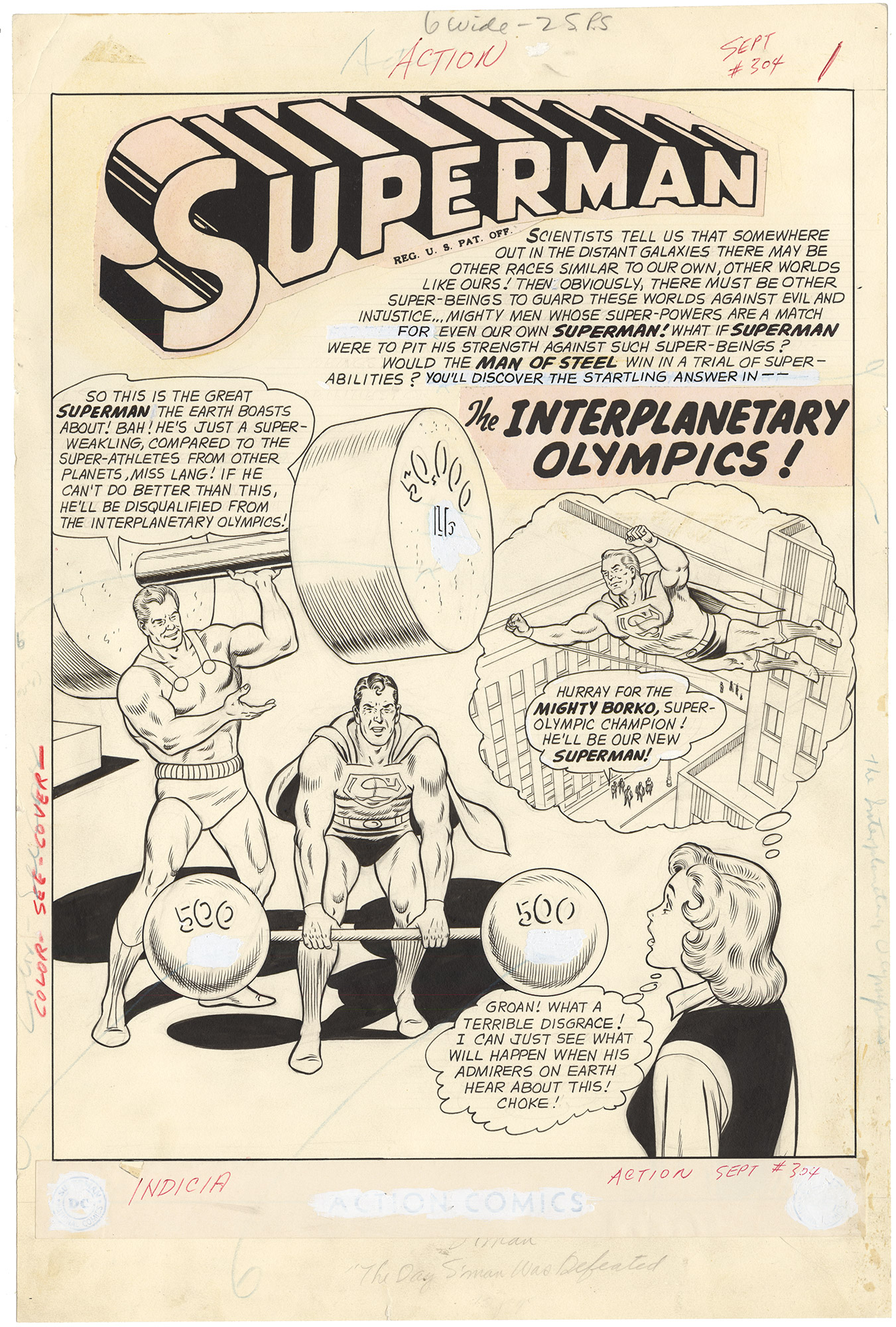 Original Comic Art by Superman 304 P1 Nostalgic Investments