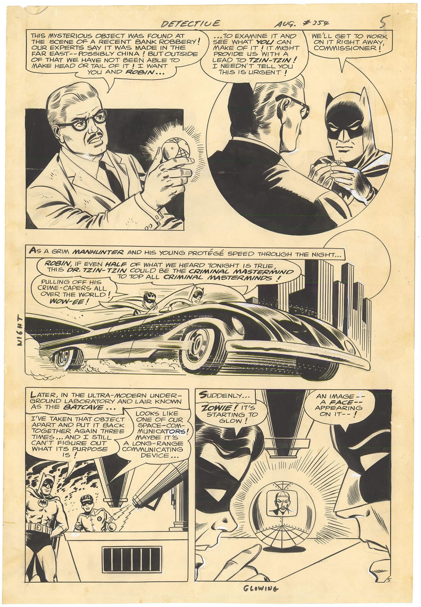 Original Comic Art by Detective Comics 354 P5 Large Art Batmobile ...