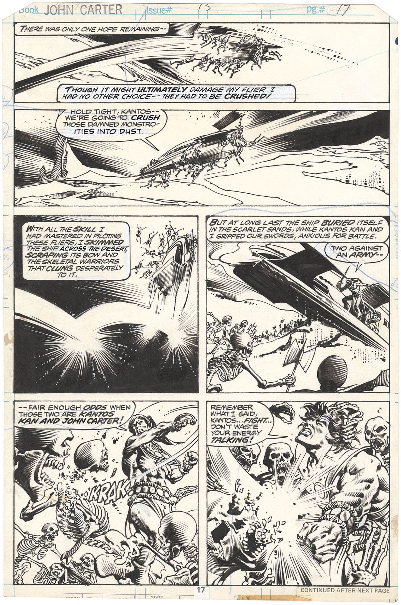 Original Comic Art By John Carter Warlord Mars 13 P17 Nostalgic