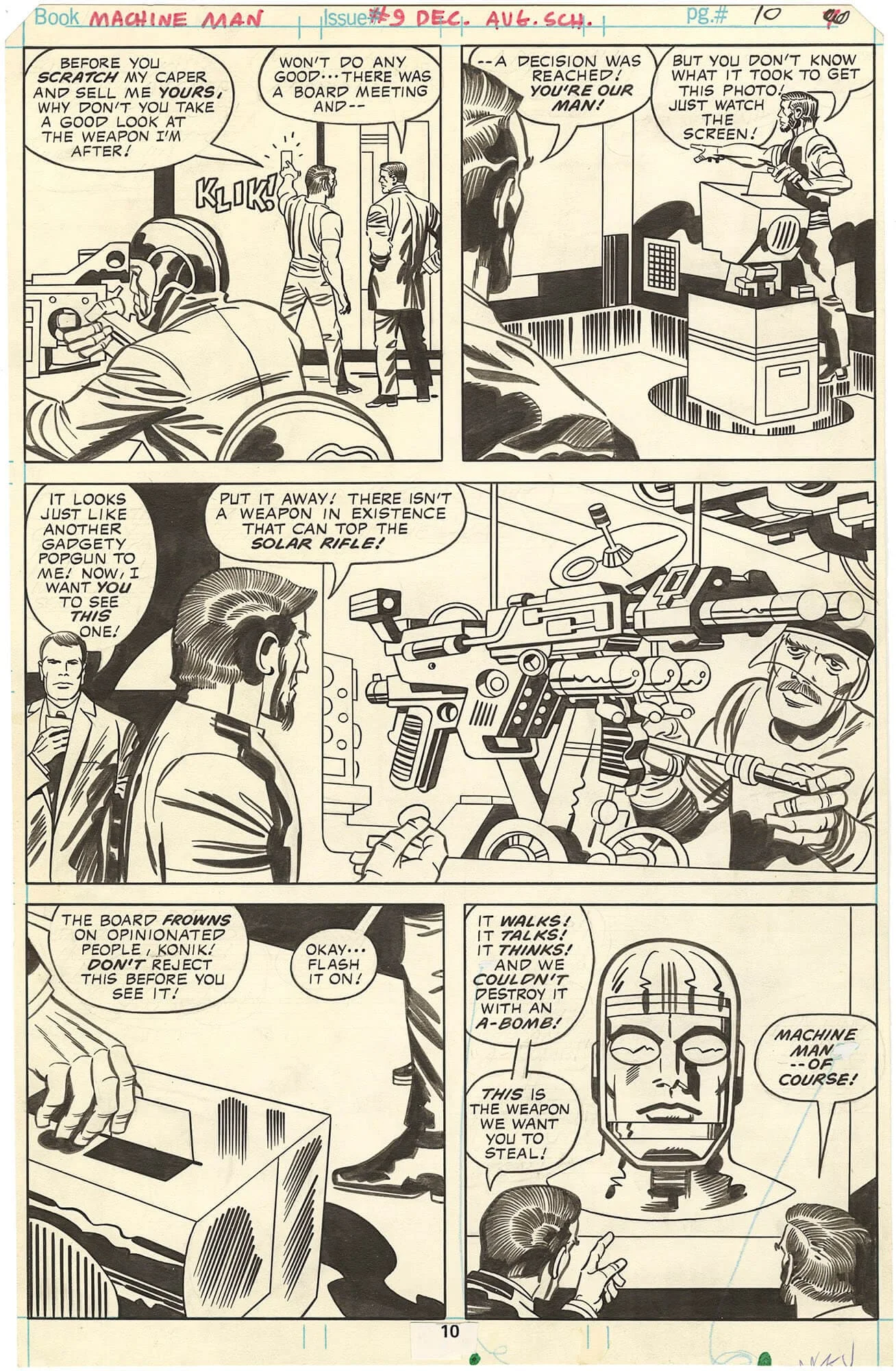 Original Comic Art by Machine Man 9 P10 | Nostalgic Investments
