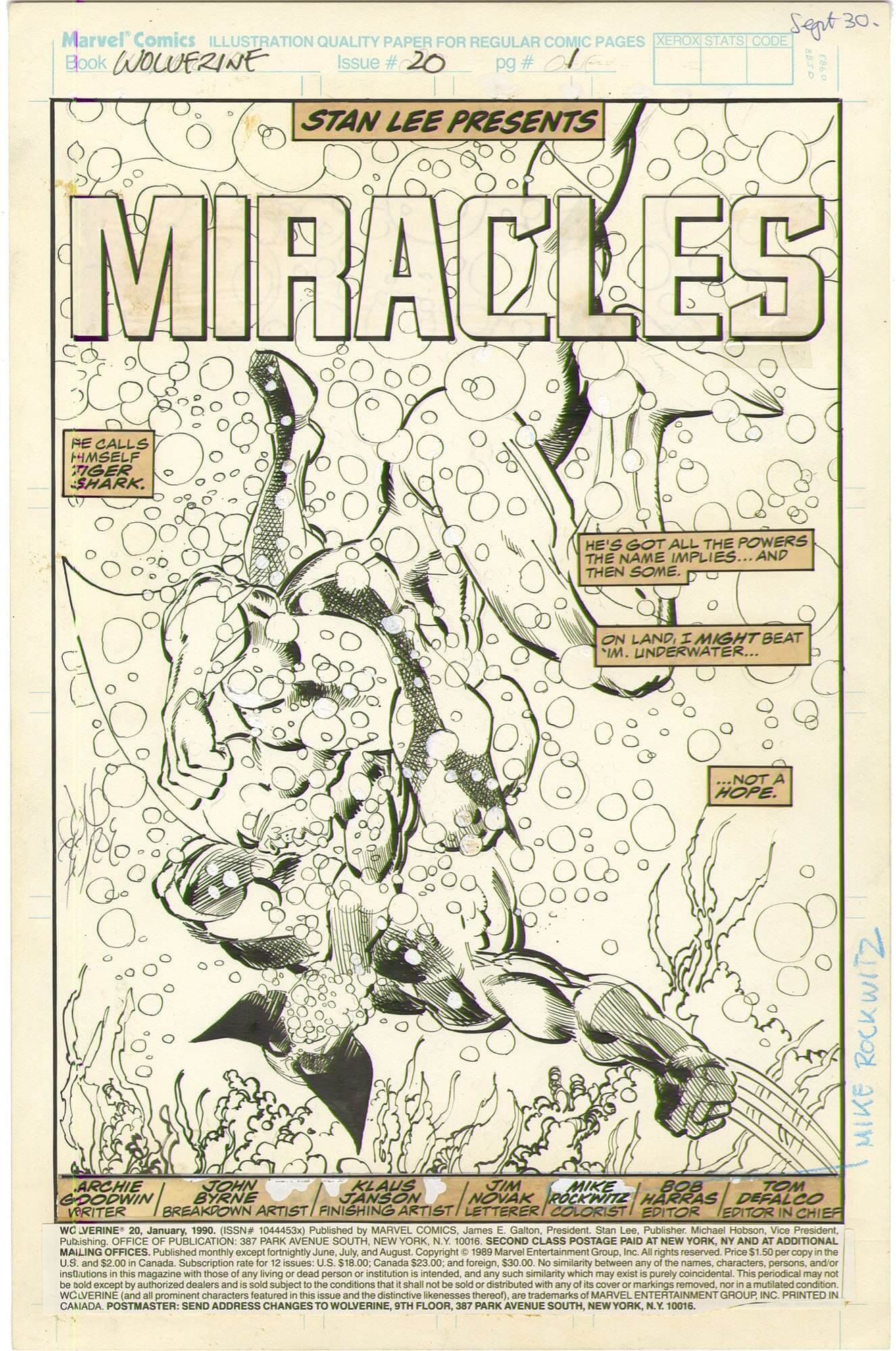 Original Comic Art by Wolverine 20 P1 Splash | Nostalgic Investments