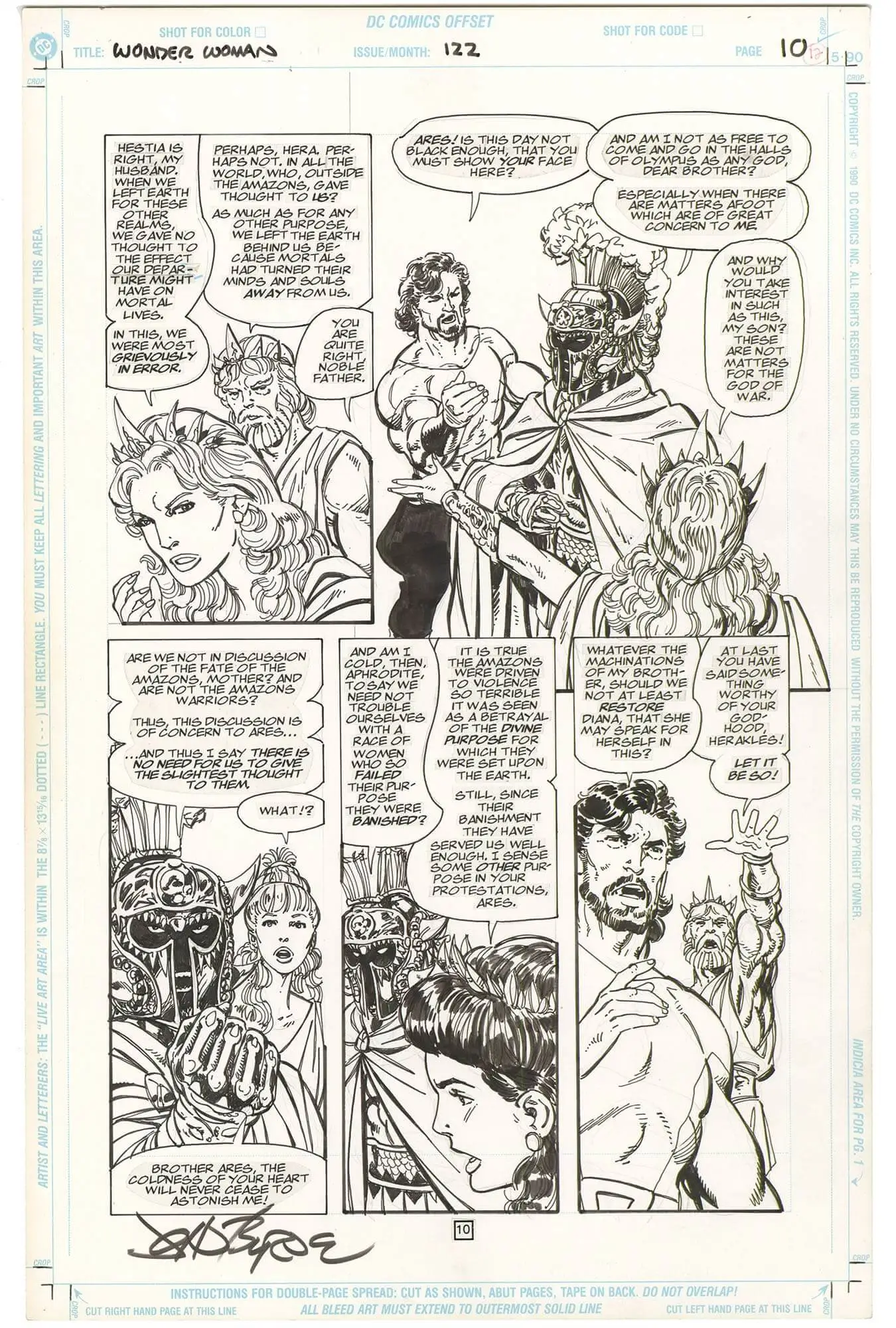 Original Comic Art by Wonder Woman 122 P10 Signed | Nostalgic Investments