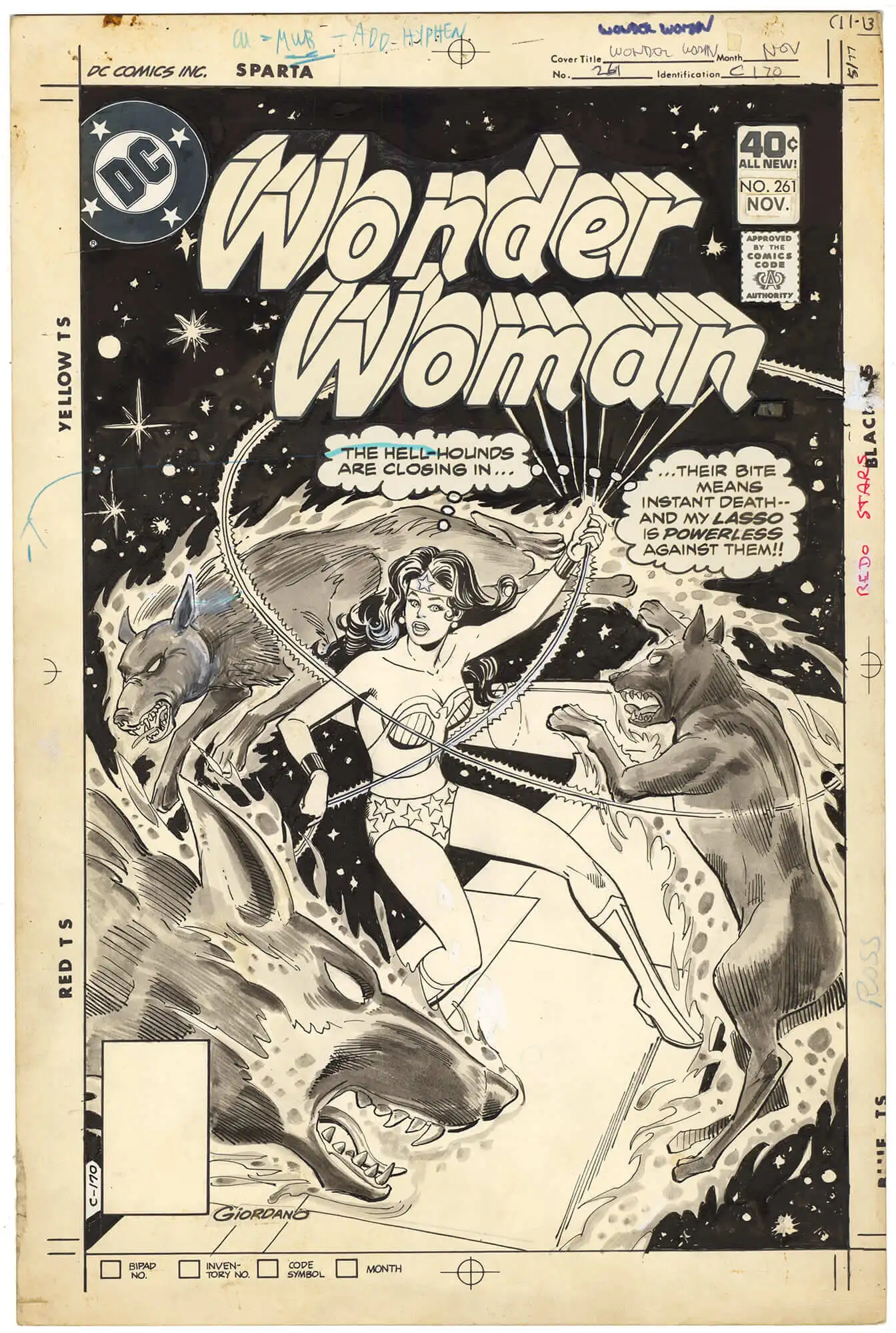 Original Comic Art by Wonder Woman 261 Cover | Nostalgic Investments