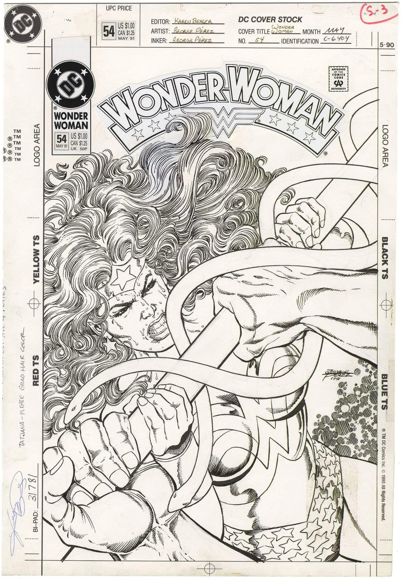 Original Comic Art by Wonder Woman 54 Cover | Nostalgic Investments