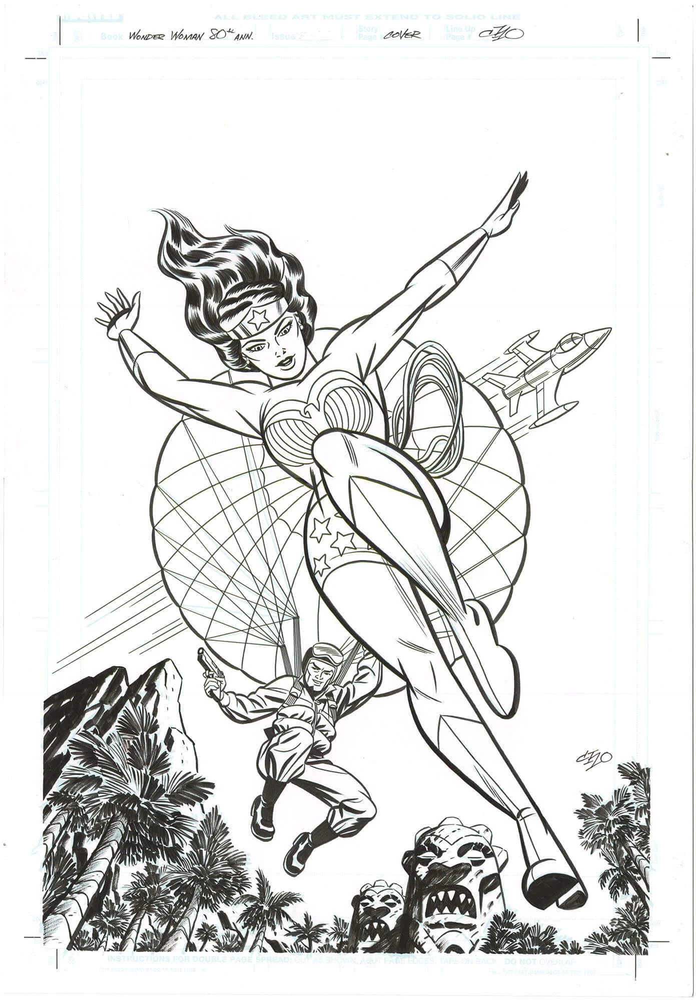 Original Comic Art by Wonder Woman 80Th Anniversary Cover Large Art ...