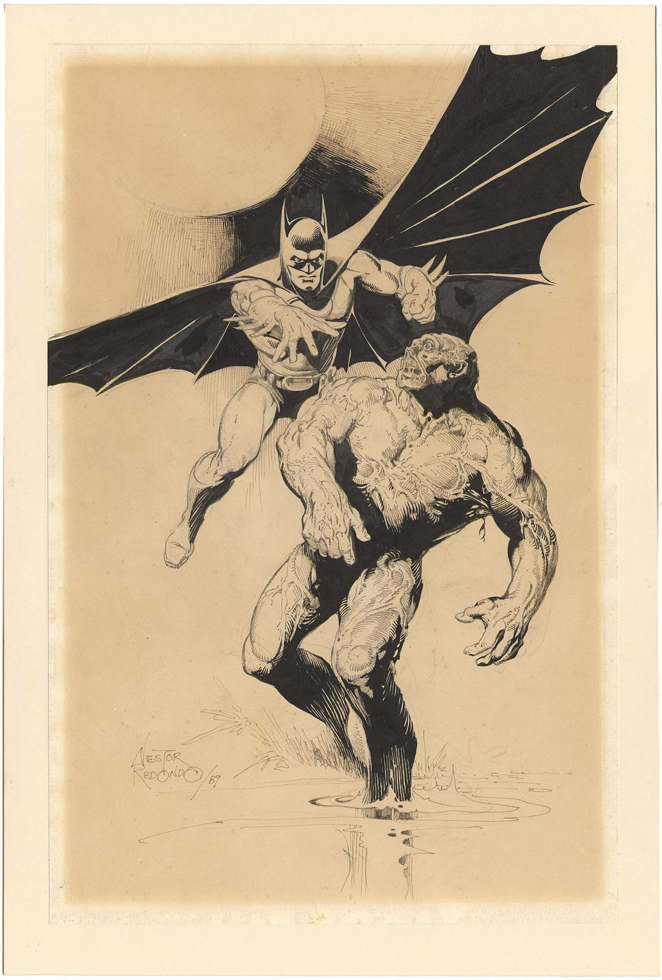 Redondo Batman and Swamp Thing Illustration (Signed)