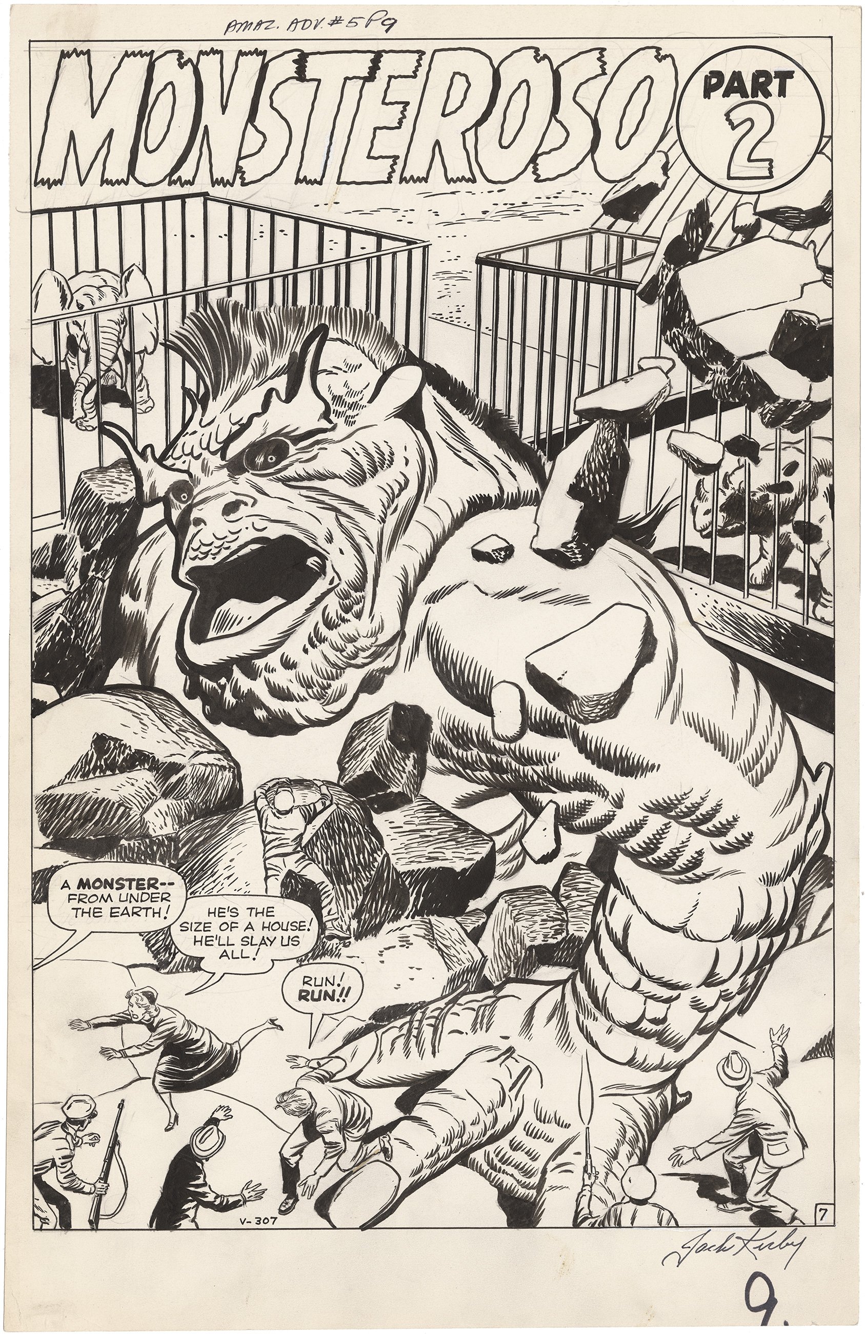 Original Comic Art by Jack Kirby | Amazing Adventures 5 P7 Signed Large