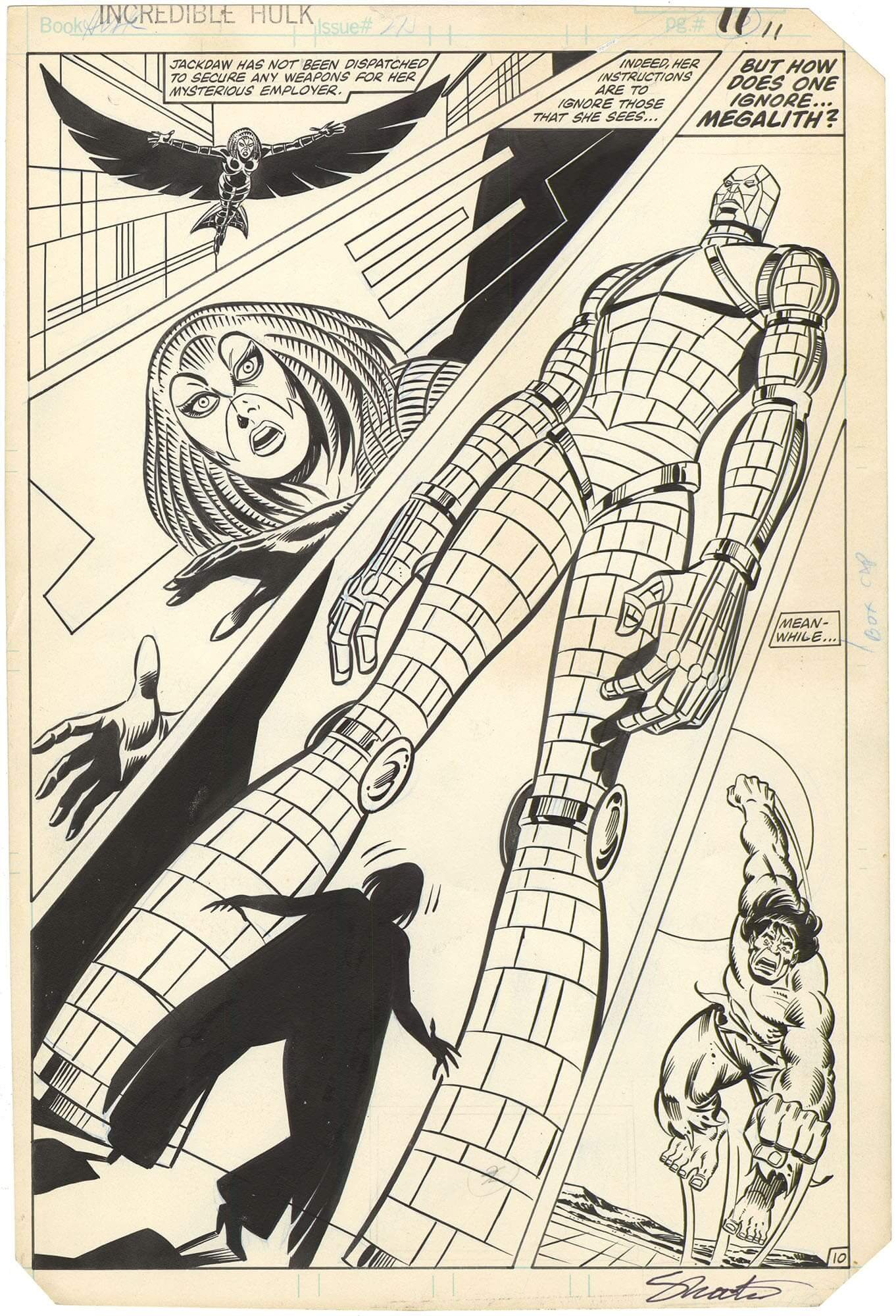 Original Comic Art By Incredible Hulk 275 P10 Signed Nostalgic Original Comic Art By Incredible Hulk 275 P10 Signed Nostalgic