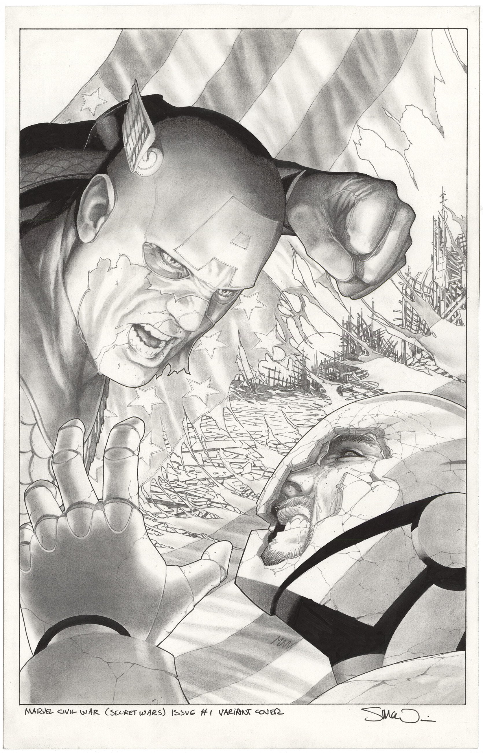 Civil War Secret Wars 1A Yu Variant VF 2015 Stock Image