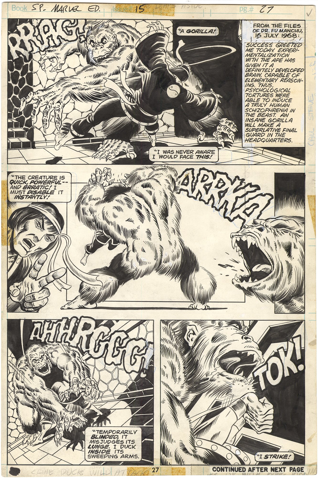 Original Comic Art By Jim Starlin Special Marvel Edition 15 P27 1st Shang Chi Nostalgic Investments Original Comic Art By Jim Starlin Special Marvel Edition 15 P27 1st Shang Chi Nostalgic Investments