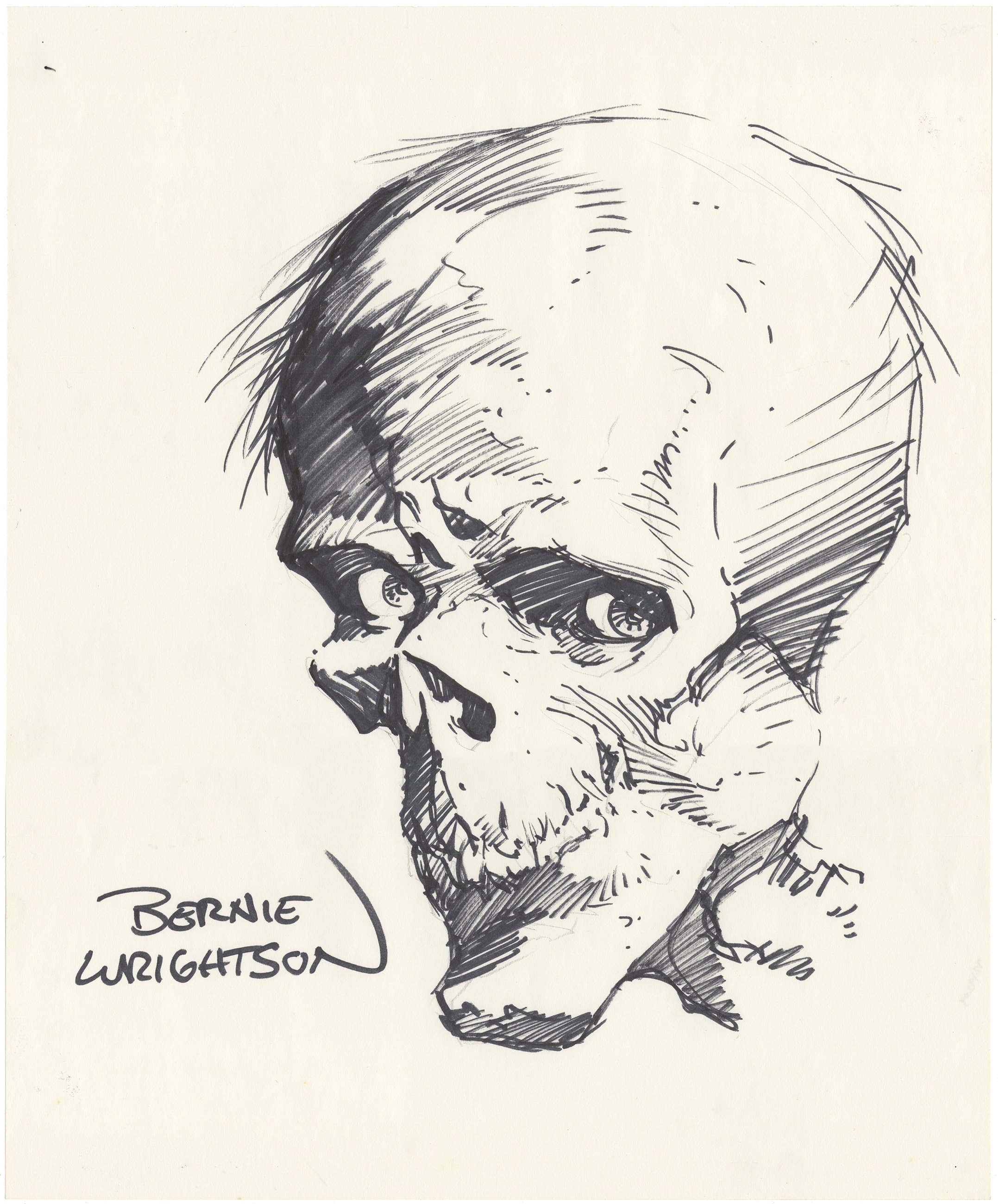 Bernie Wrightson Skull Sketch