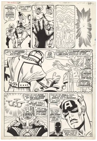 Sal Buscema | Avengers #69 p17 (Kang and Grandmaster) | Nostalgic Investments