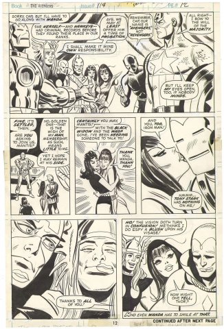 Avengers #114 p12 (The Kissing Page)