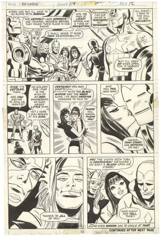 Avengers #114 p12 (The Kissing Page)