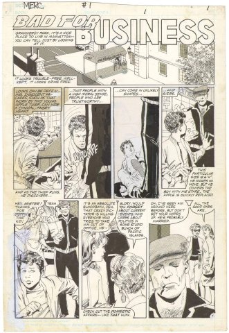 Mark Hazzard: Merc #1 P1 (Birth Page - First Appearance) Comic Art