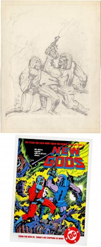 New Gods Poster Orion vs Darkseid (Kirby Pencil Version-Large Art)