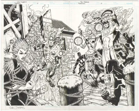 Fury of Firestorm: The Nuclear Man #19 pages 1 + 2 (Double Spread)