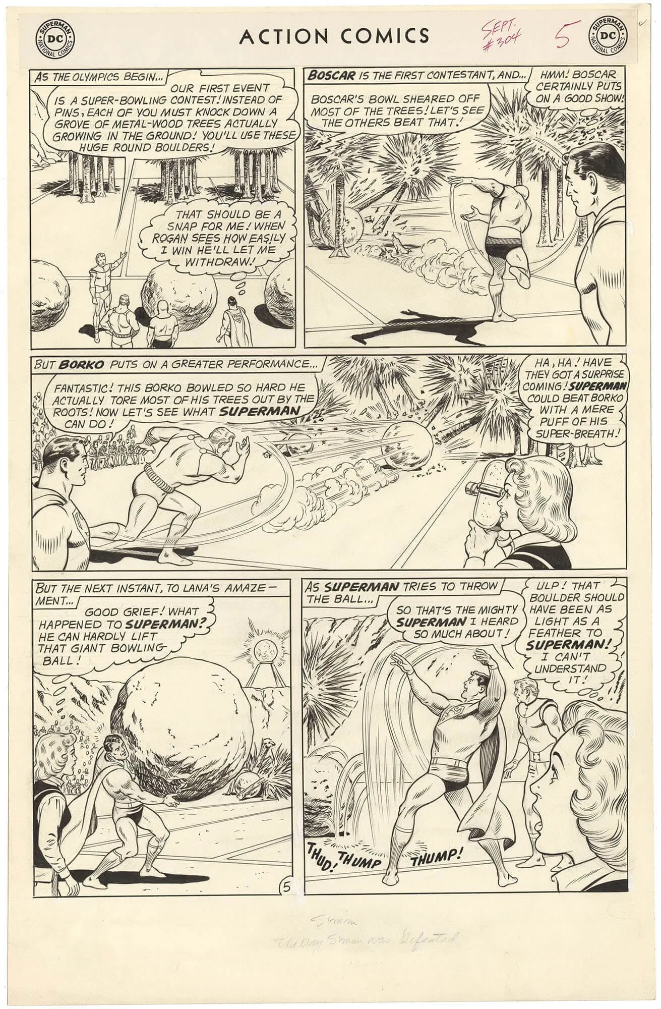 Action Comics #304 P5 (Large Art) Comic Art