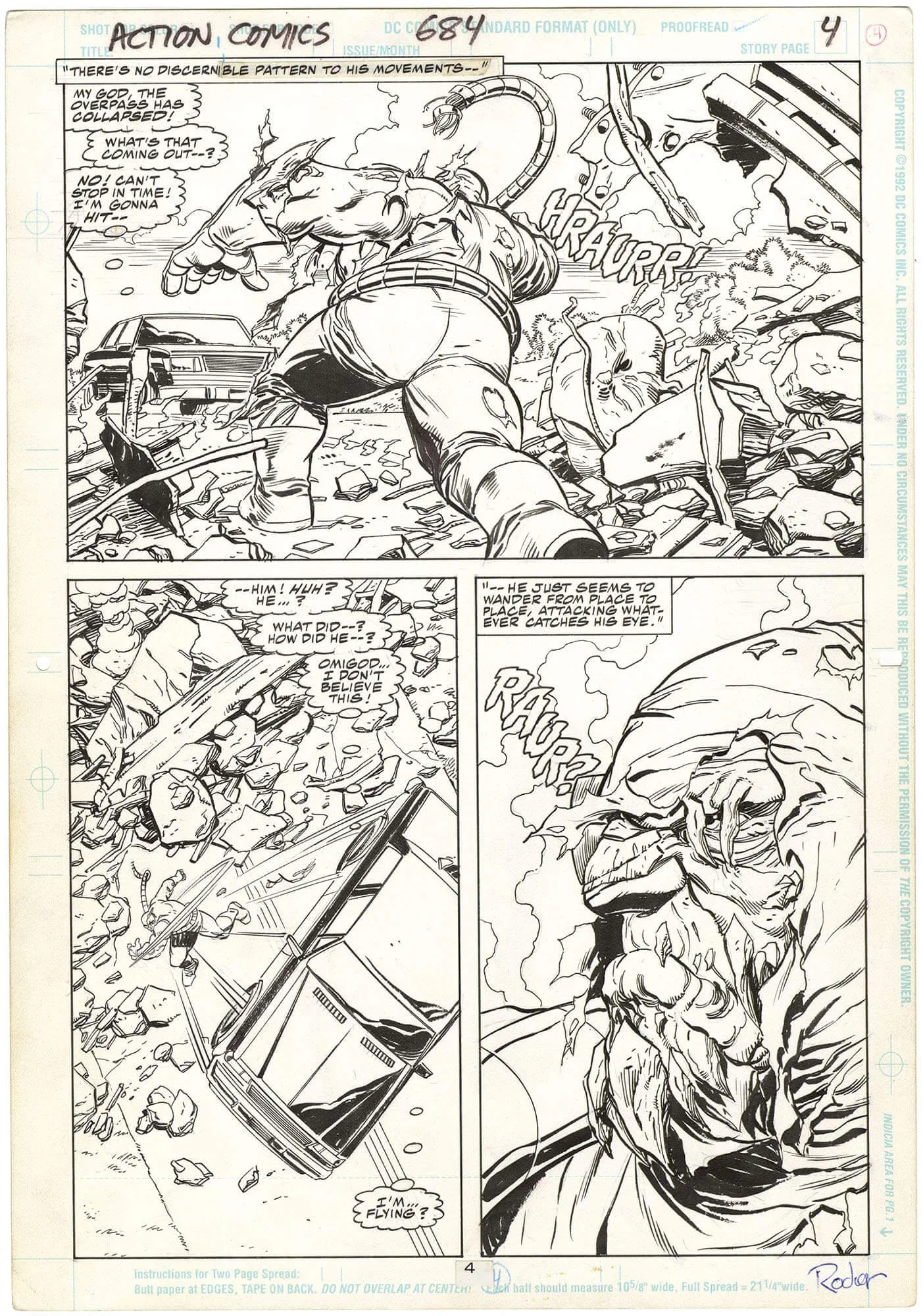 Action Comics #684 p4 (Death of Superman)