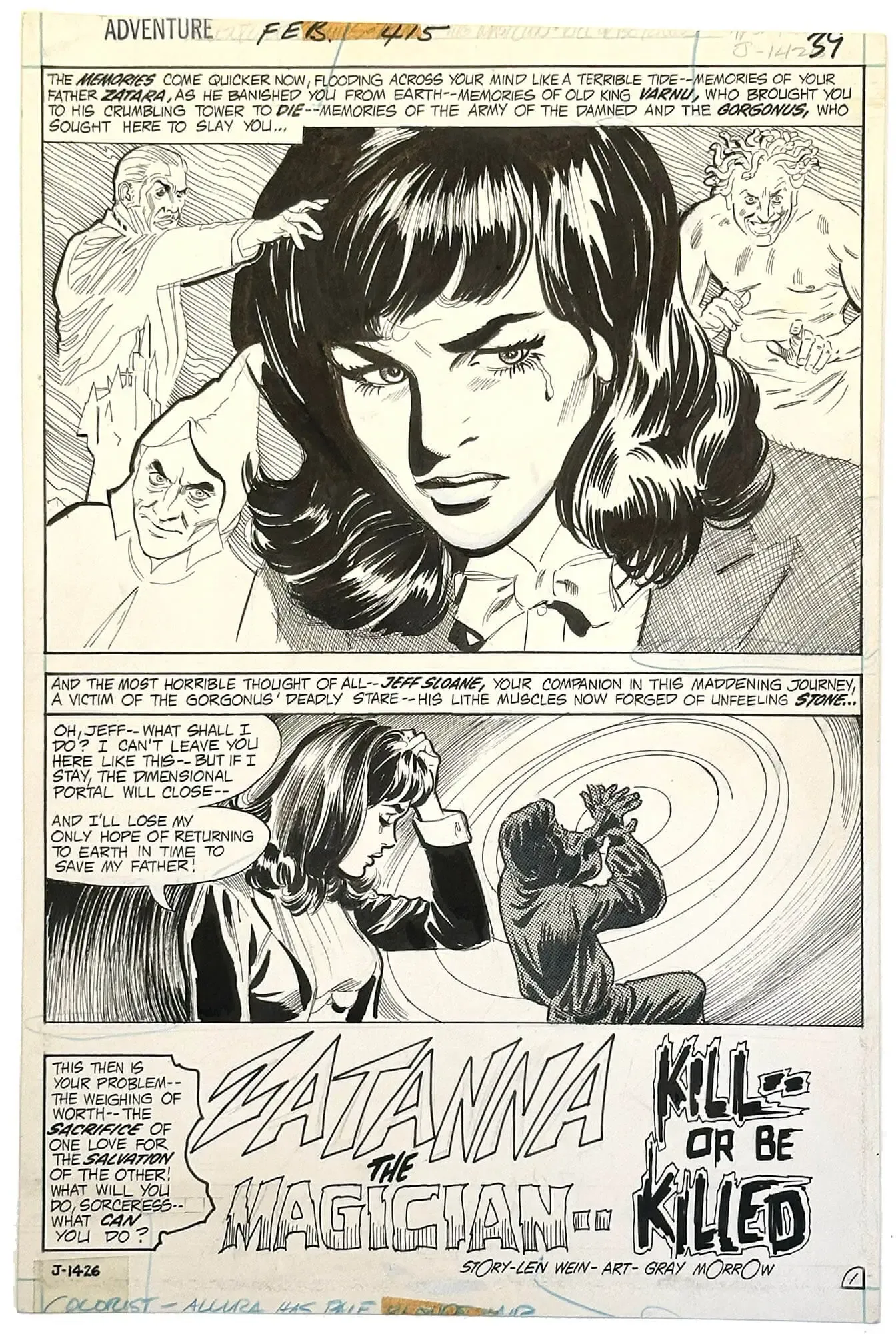 Adventure Comics #415 p1 (Zatanna) (½ Splash)