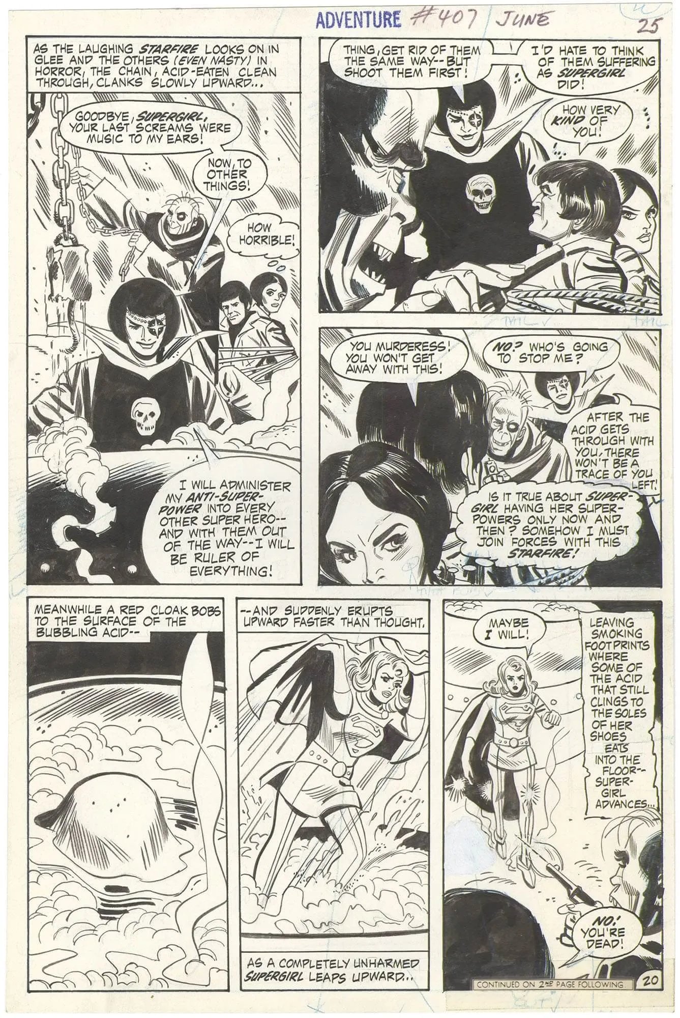 Adventure Comics #407 P20 (Supergirl) Comic Art