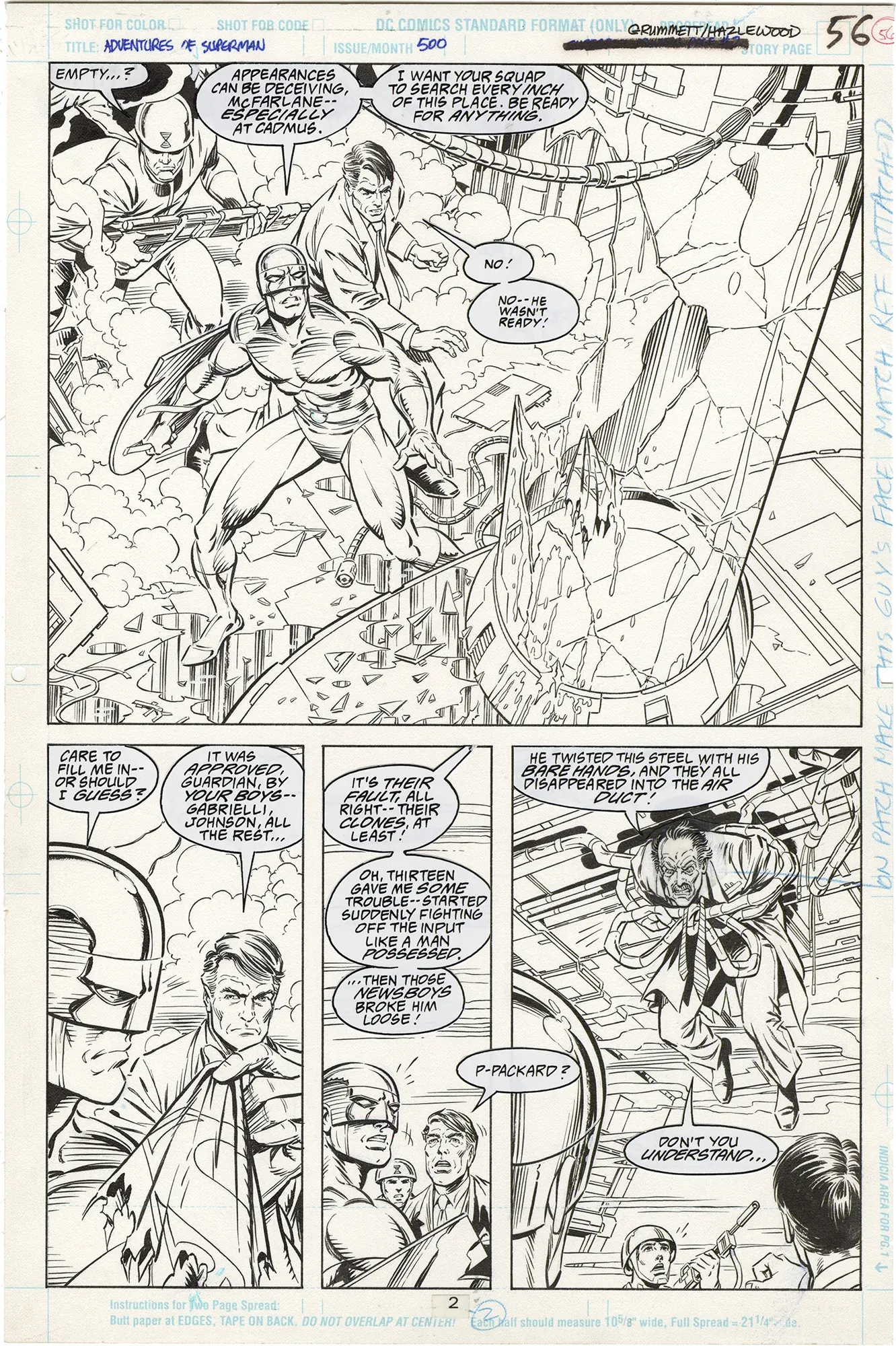 Adventures of Superman #500 p2 (Half Splash)