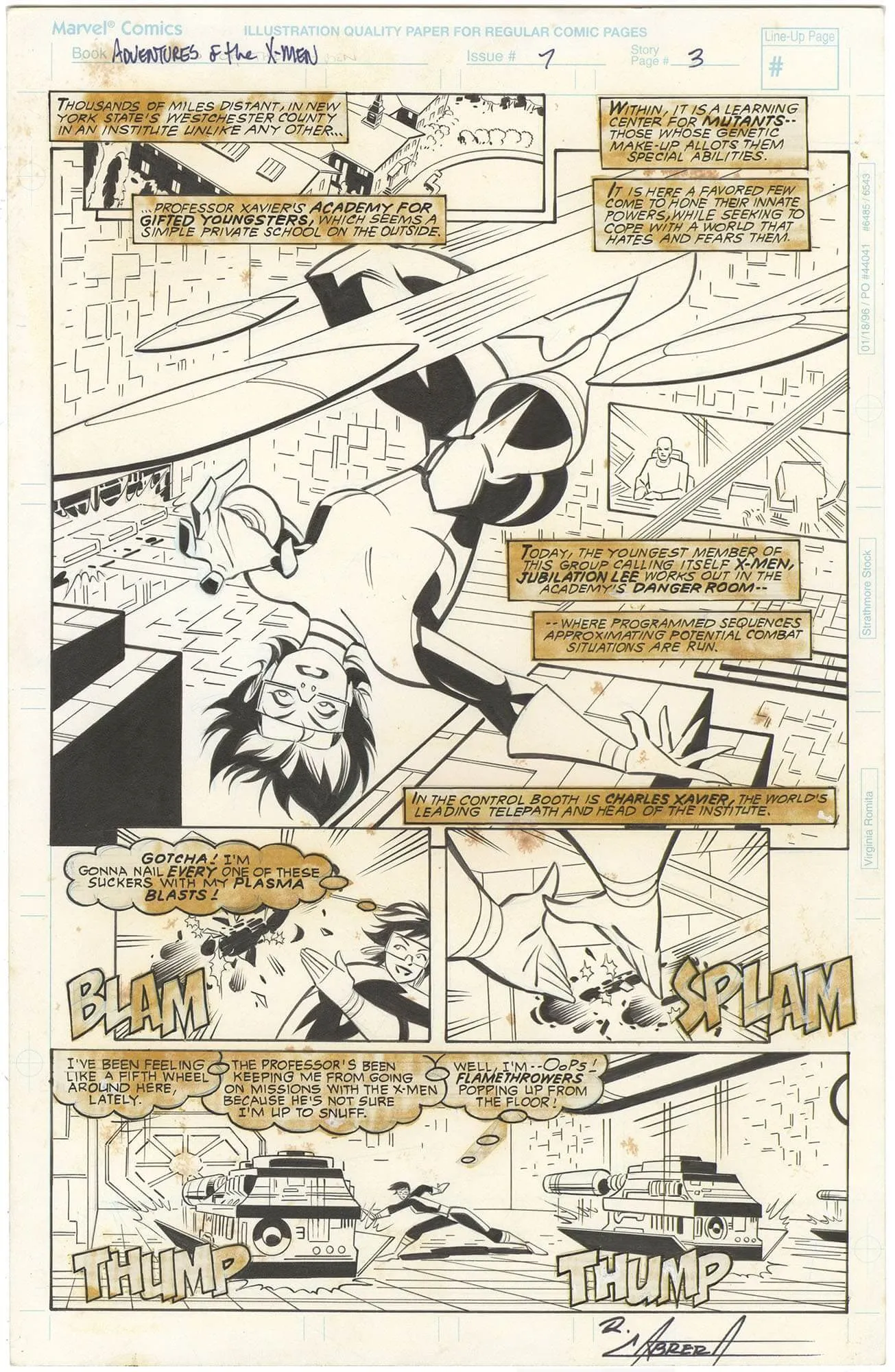 X-Men #7 P3 (Jubilee)(? Splash) Comic Art