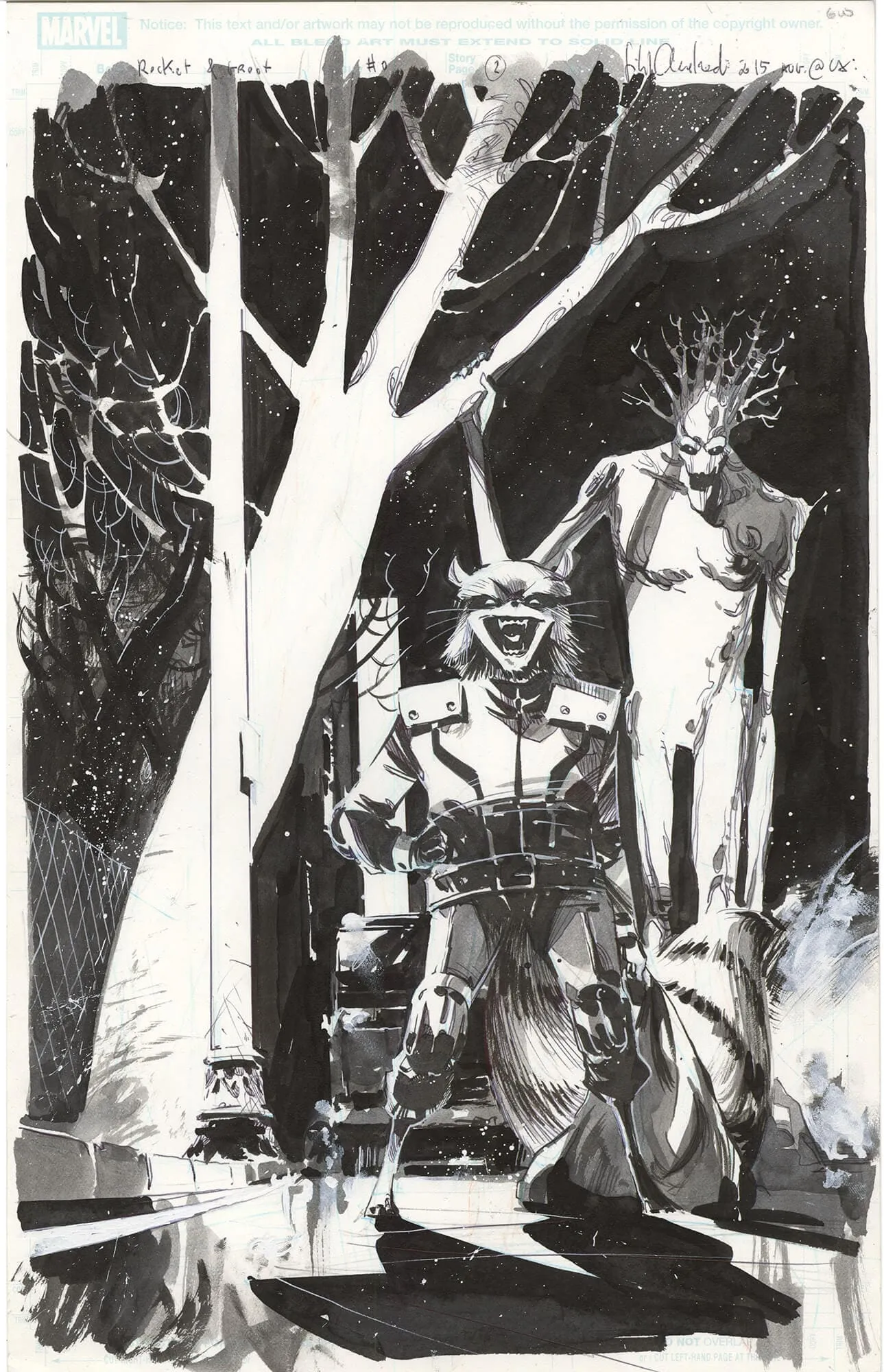 All-New All Marvel Point One #0 P2 (Rocket & Groot) Comic Art