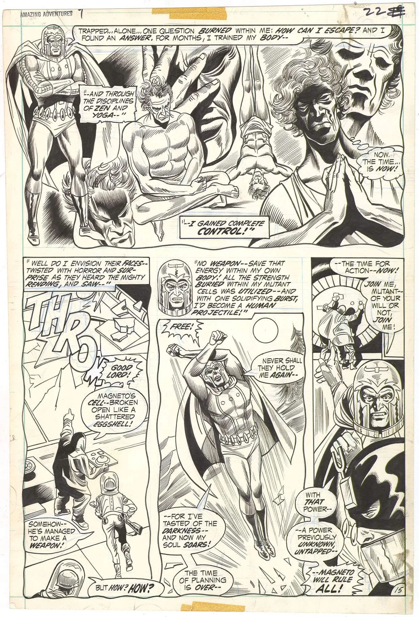 Amazing Adventures #9 P15 (Magneto - Bill Everett Inks) Comic Art