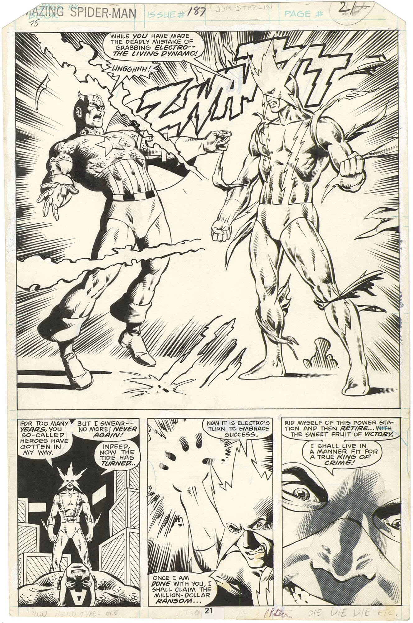 Amazing Spider-Man #187 P21 (Its Electric)(Splash) Comic Art