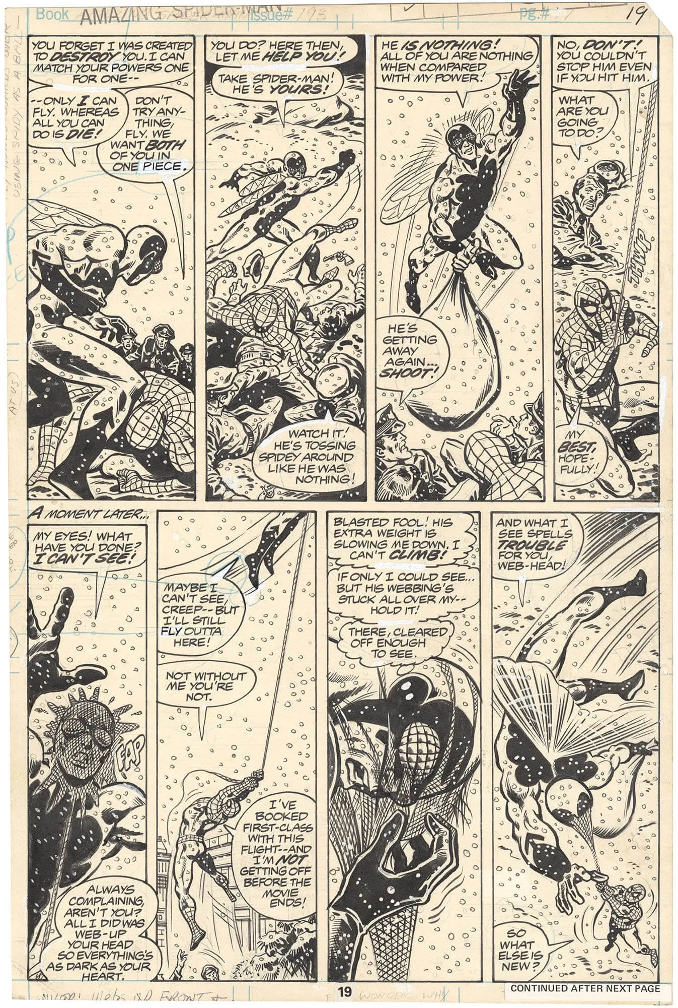 Amazing Spider-Man #193 P19 (The Fly) Comic Art