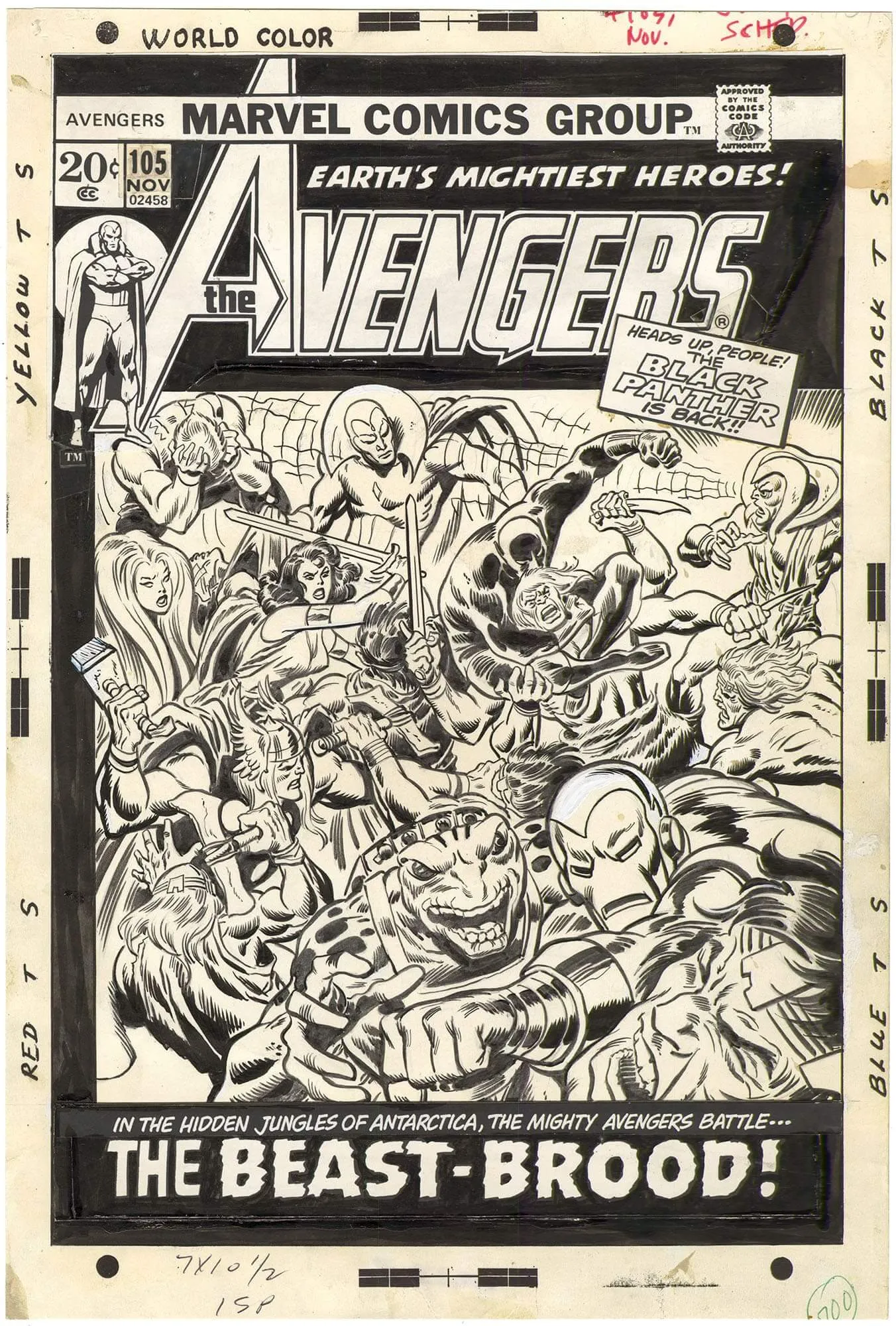 Avengers #105 Cover Comic Art
