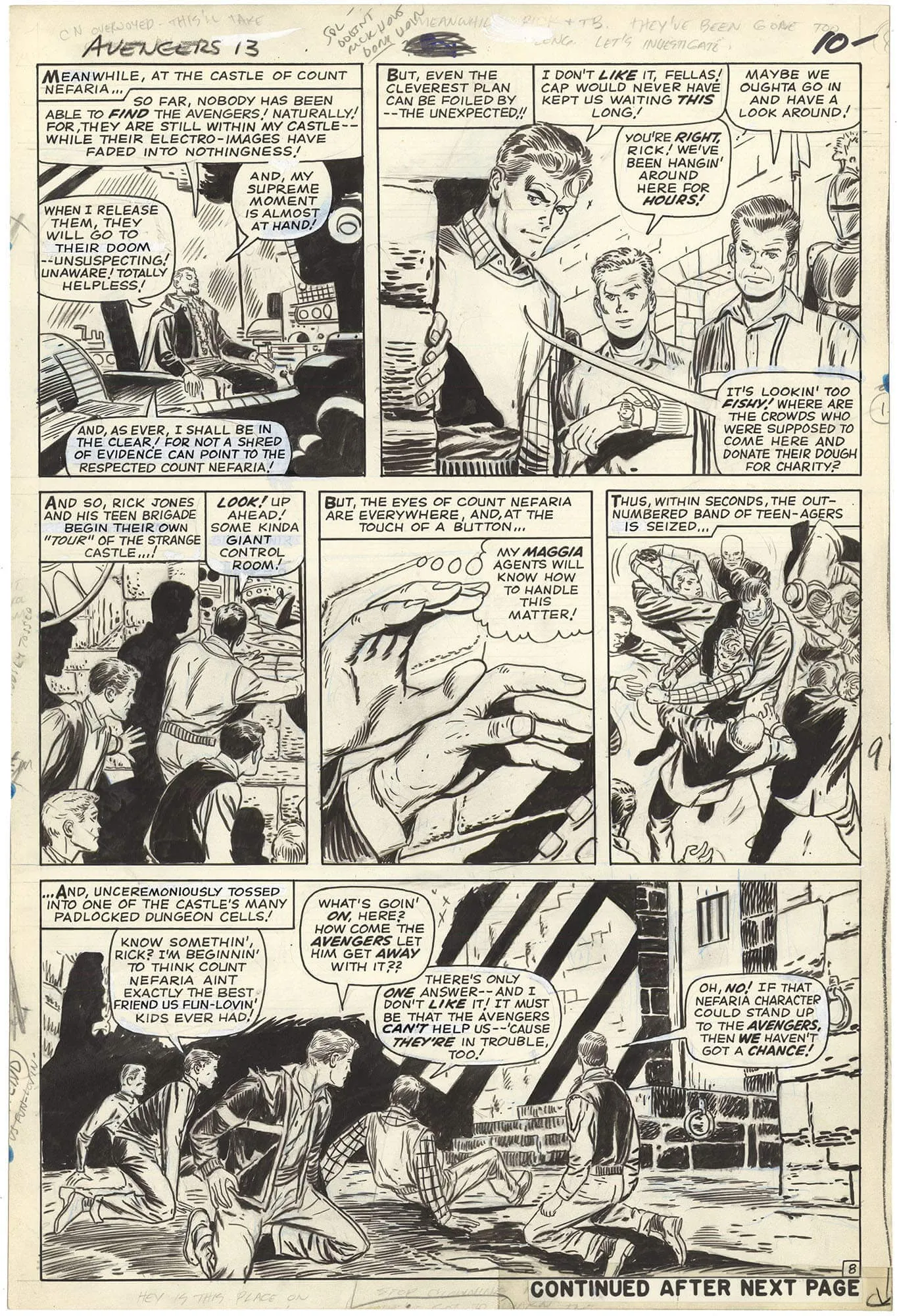 Avengers #13 P8 (First Count Nefaria) Comic Art