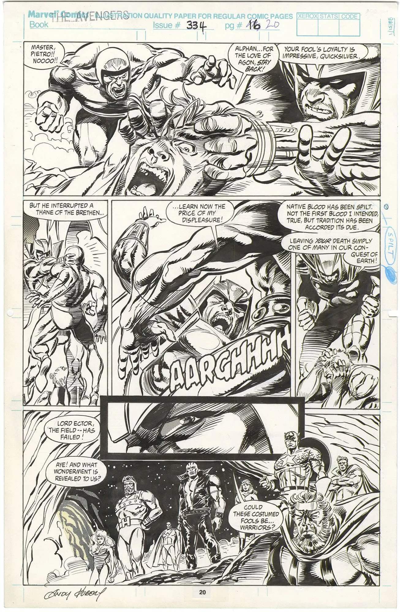 Avengers #334 P20 (Signed) Comic Art