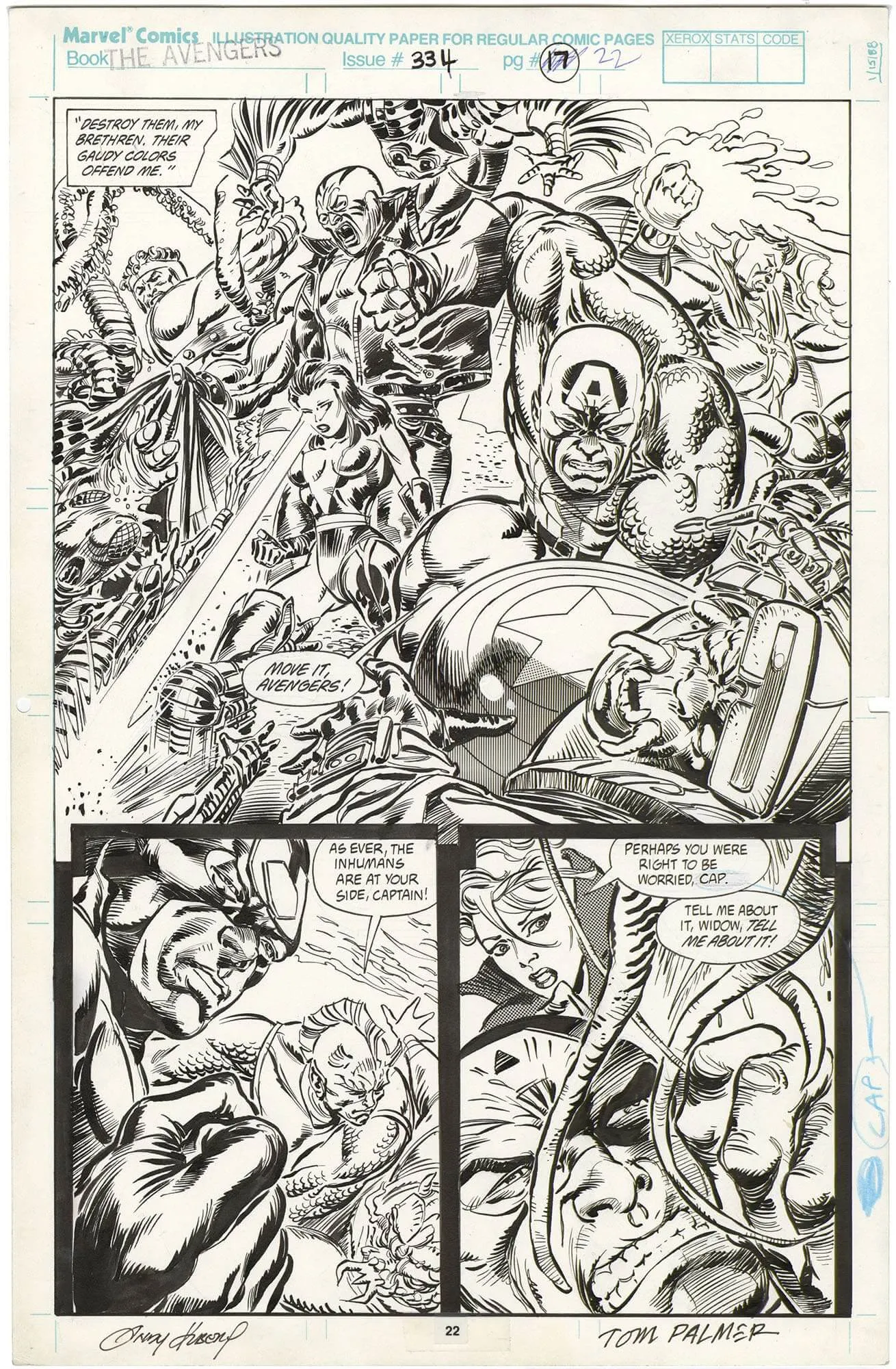 Avengers #334 p22 (⅔ Splash) (Signed)