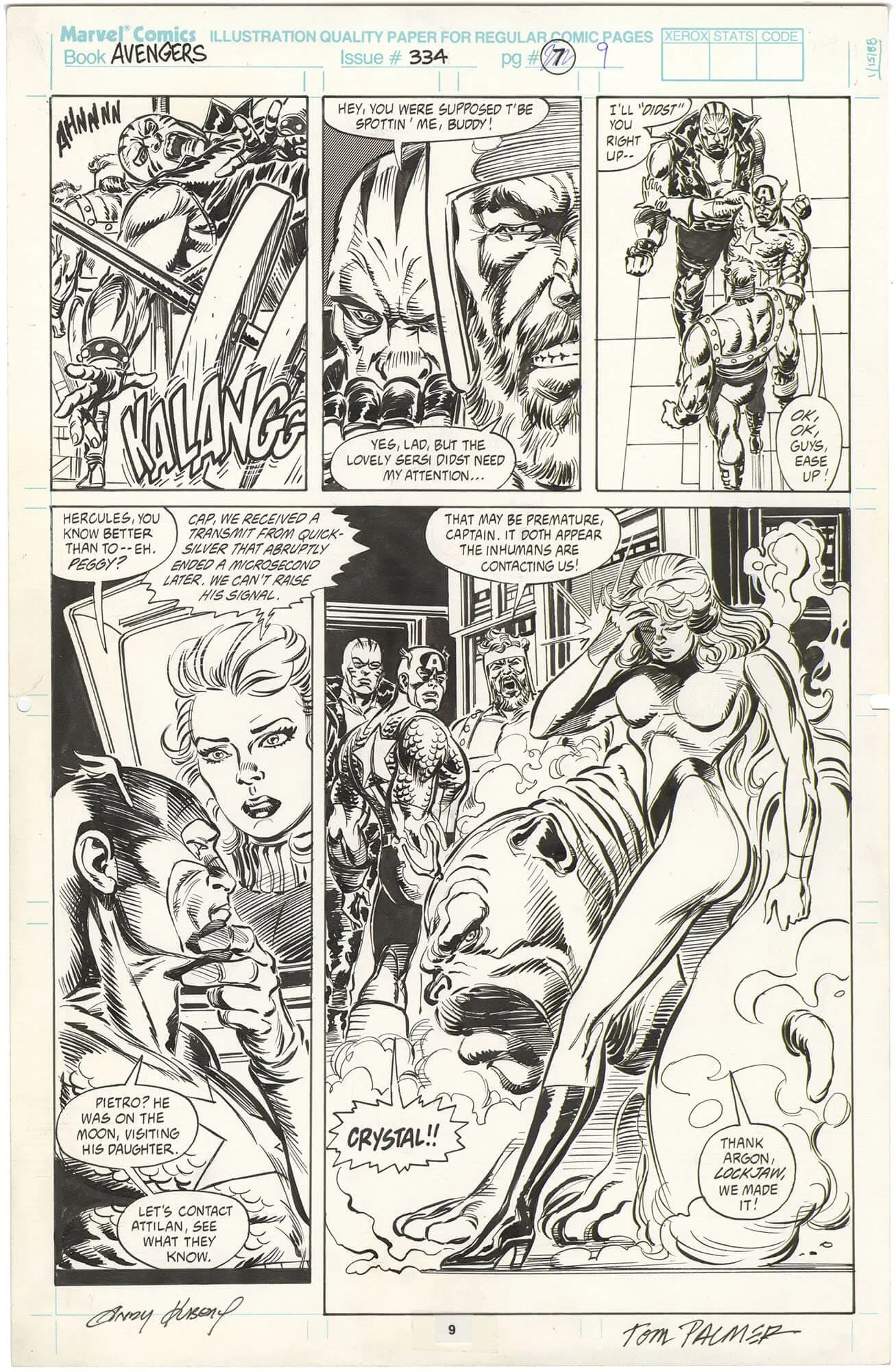 Avengers #334 P9 (Signed) Comic Art