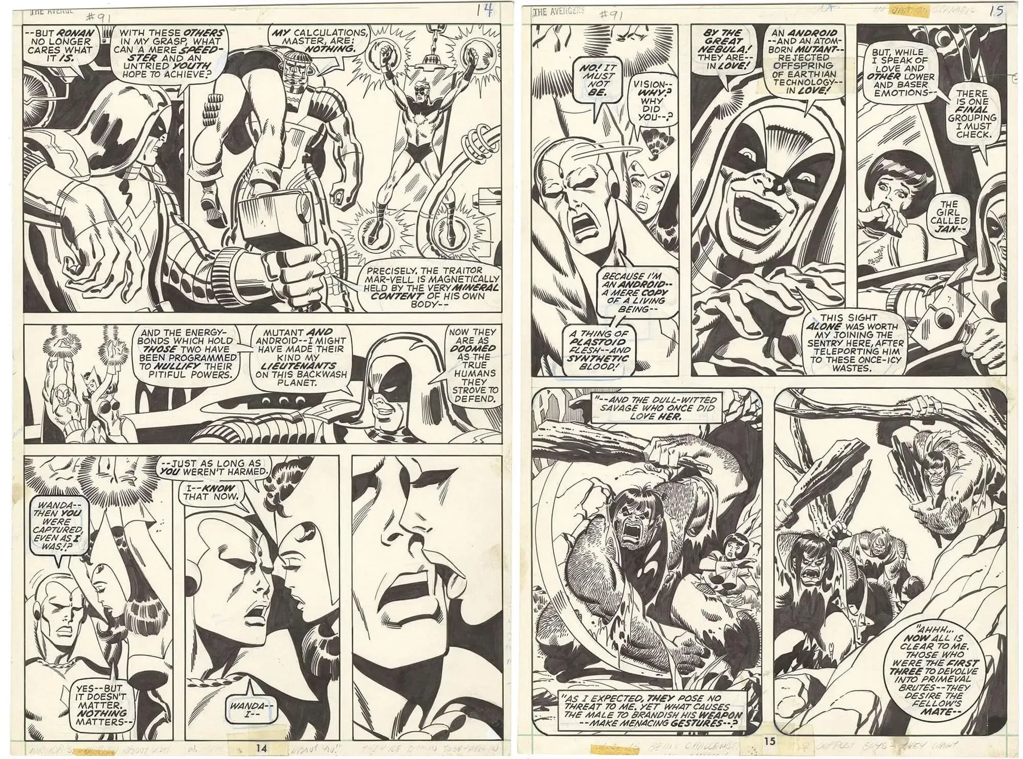 Avengers #91 pages 14 and 15
