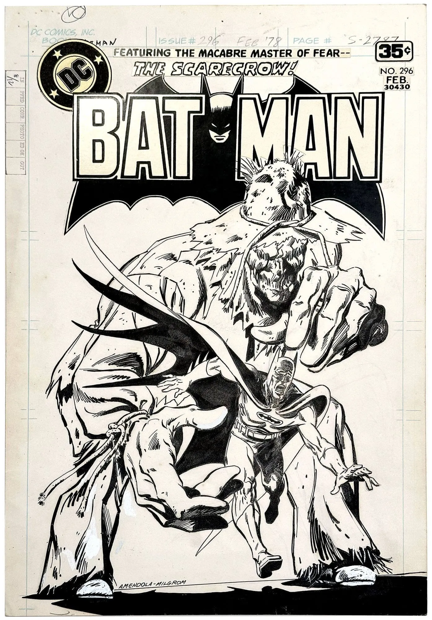 Batman #296 Cover (Scarecrow) Comic Art