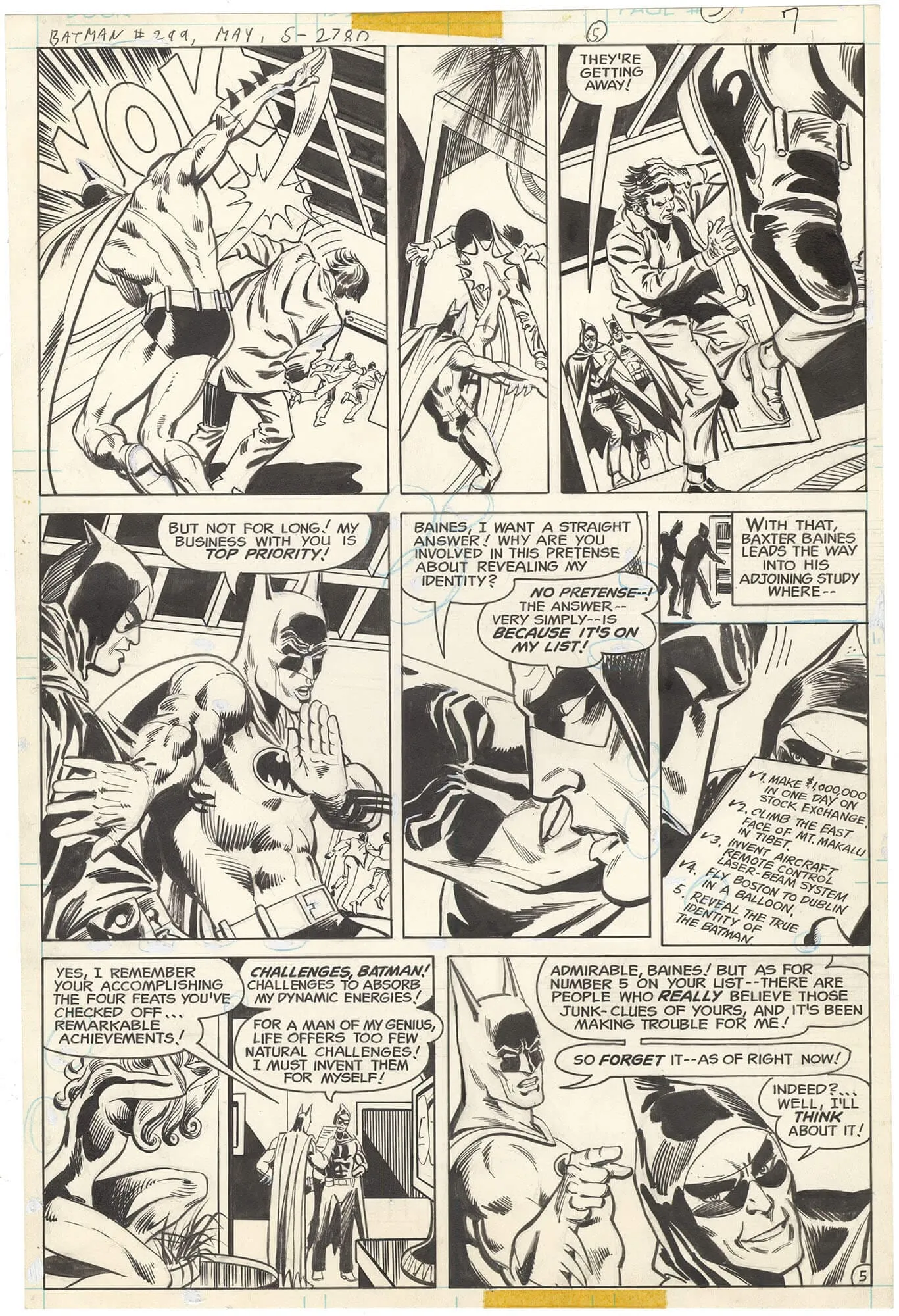 Batman #299 P5 Comic Art