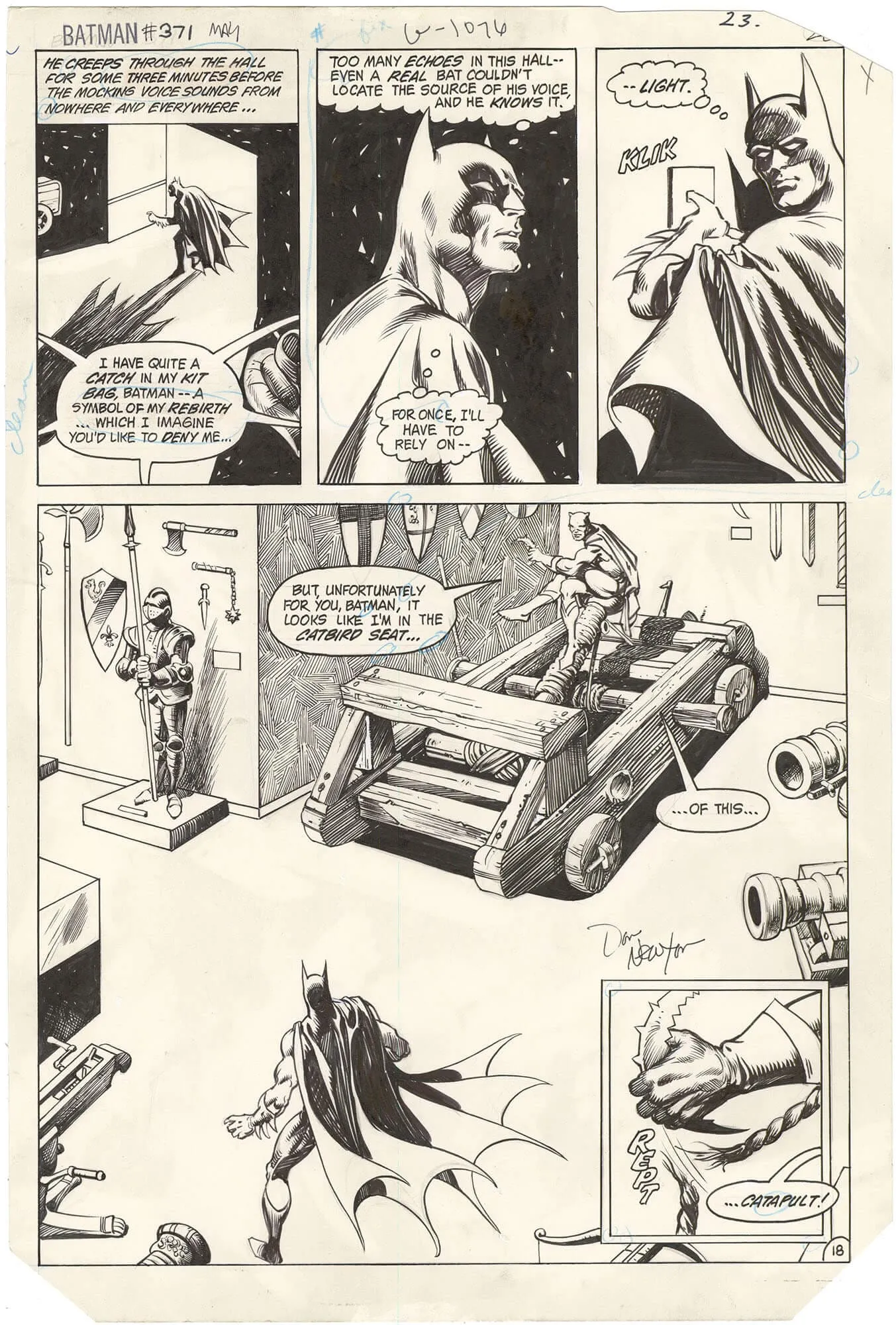 Batman #371 P18 (Signed)(? Splash) Comic Art