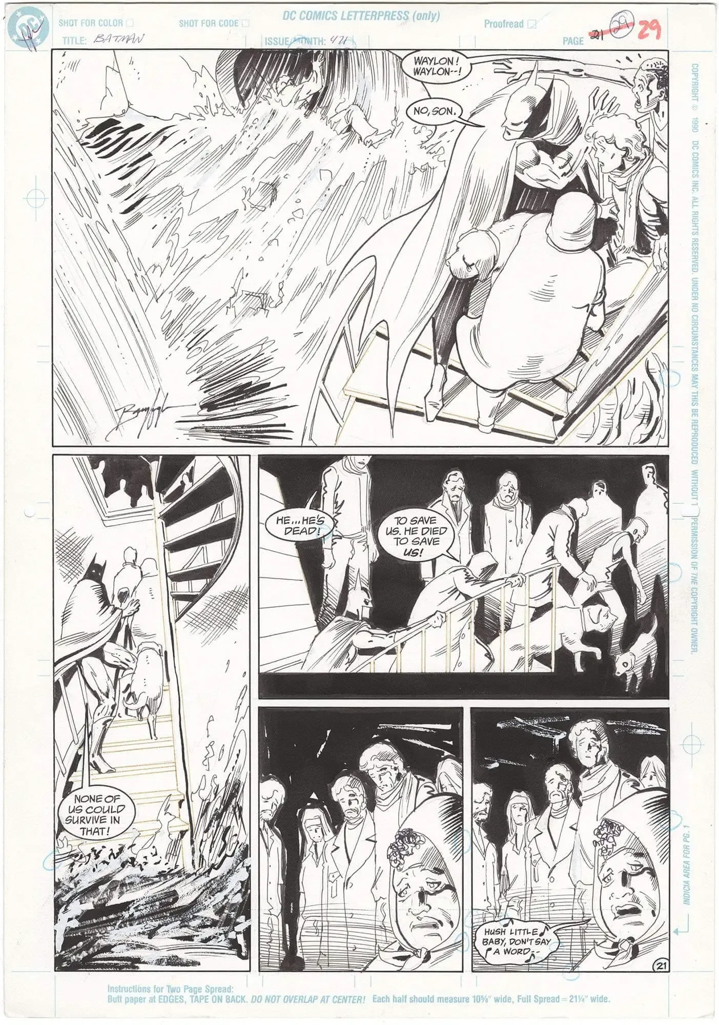 Batman #471 p21 (Signed) (Half Splash)