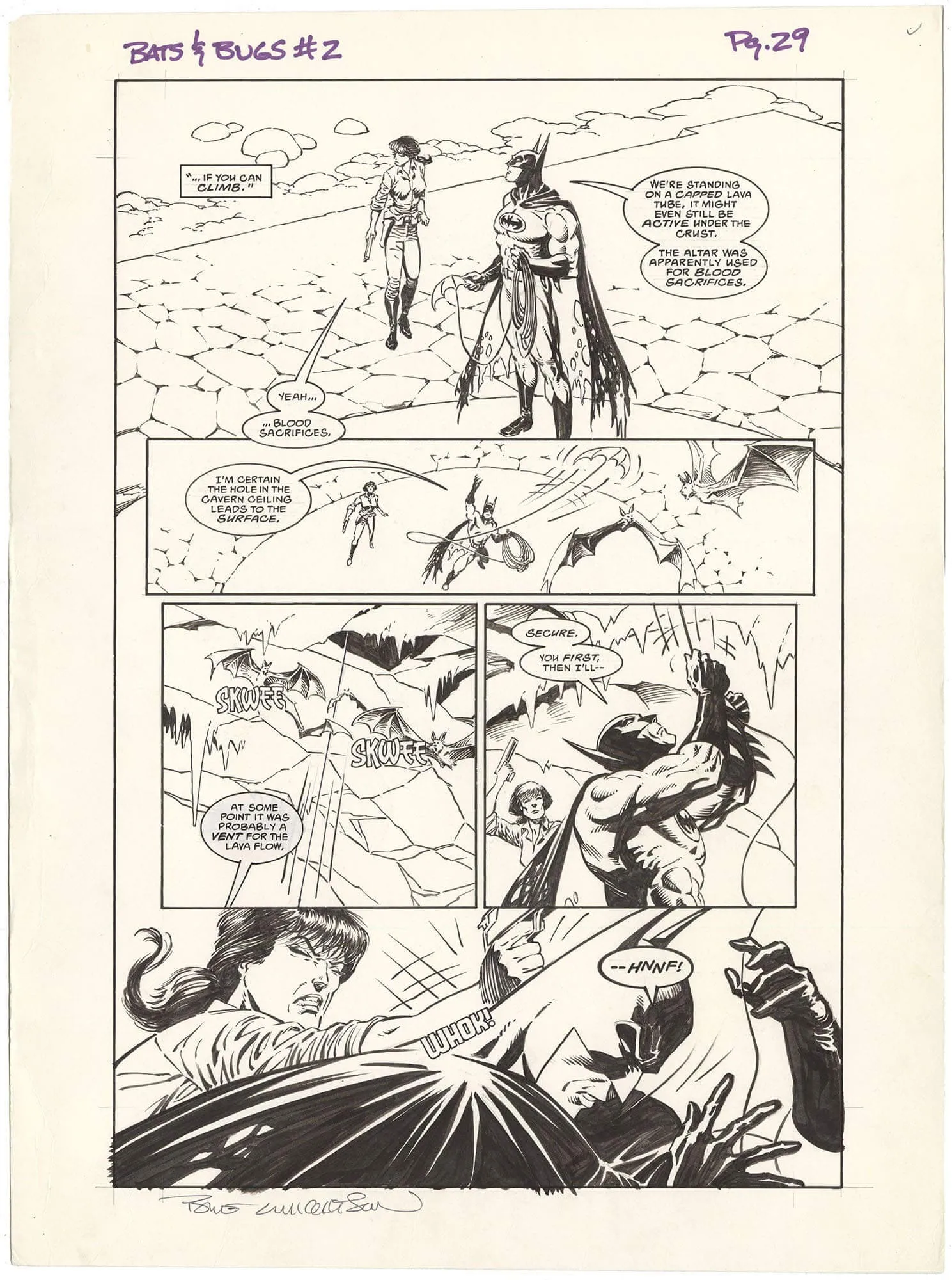 Batman/Aliens #2 p29 (Signed) Comic Art