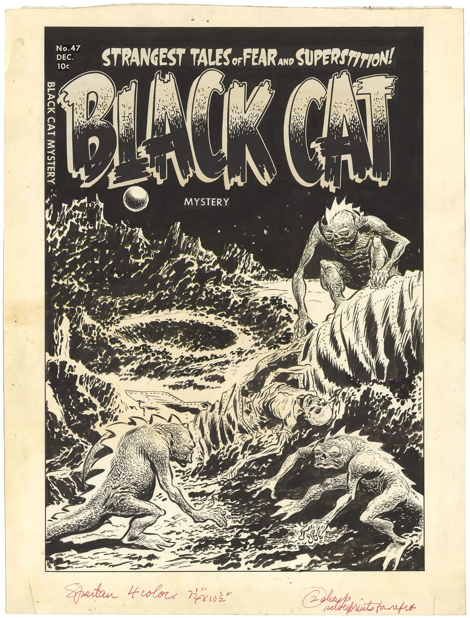 Black Cat Mystery #47 Cover Comic Art