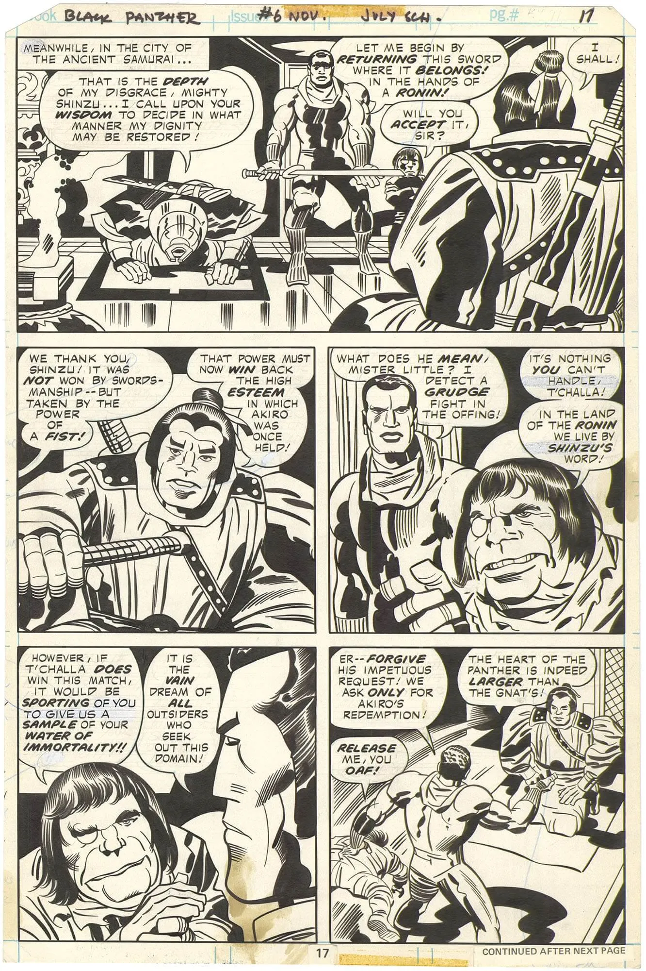Black Panther #6 P17 Comic Art
