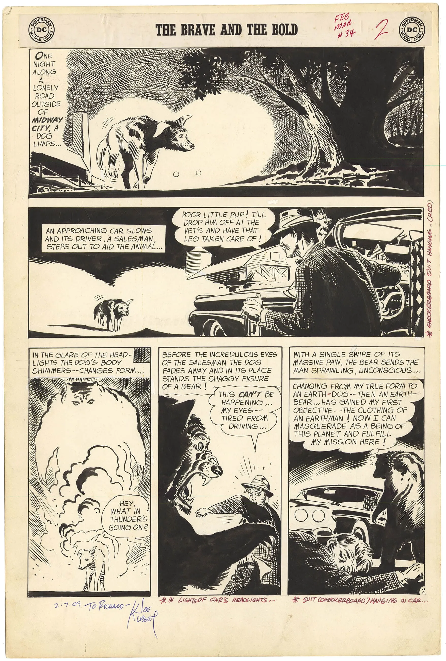Brave And The Bold #34 P2 (Large Art) (Signed) (First Hawkman) Comic Art