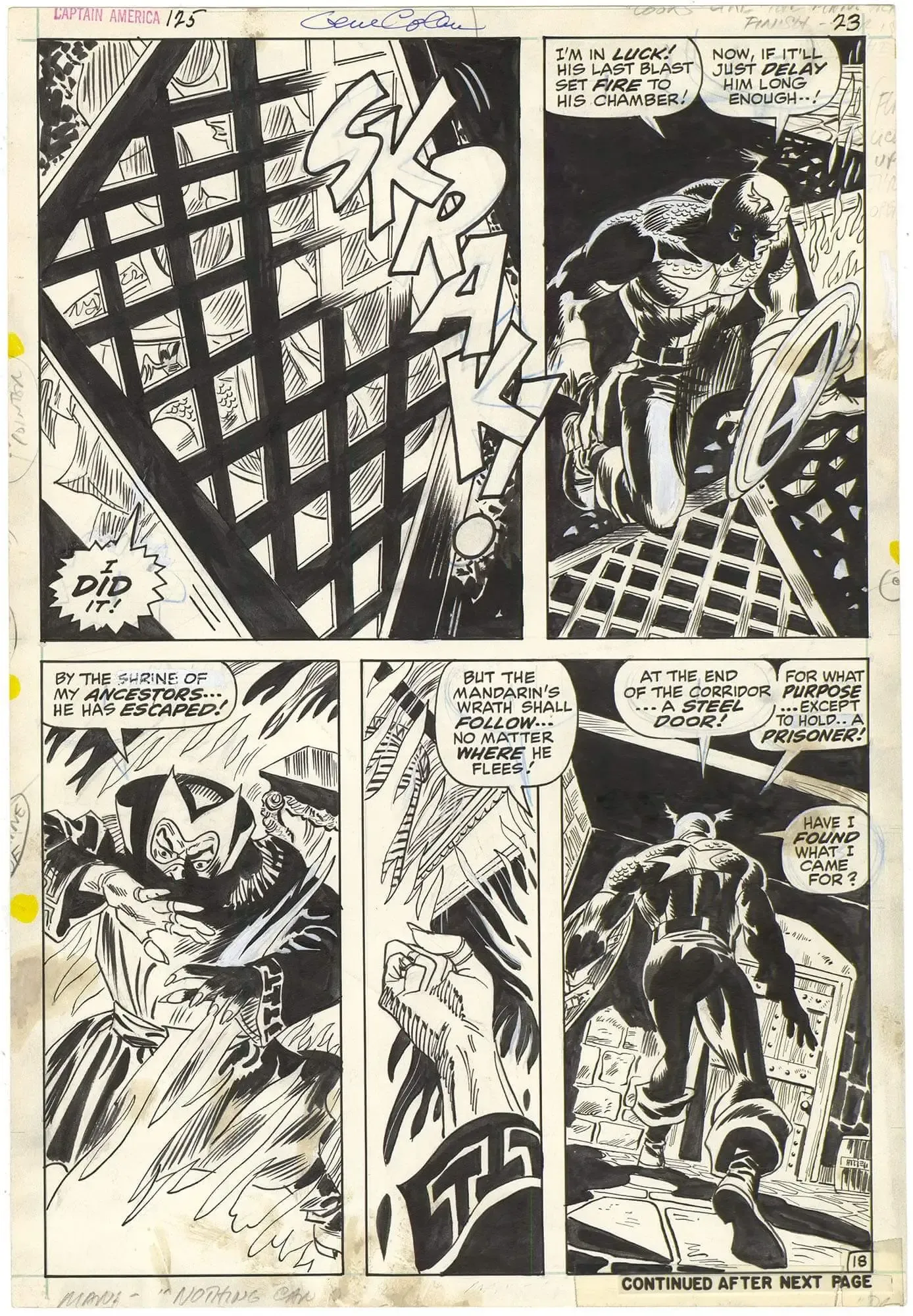 Captain America #125 p18 (Mandarin - Signed)