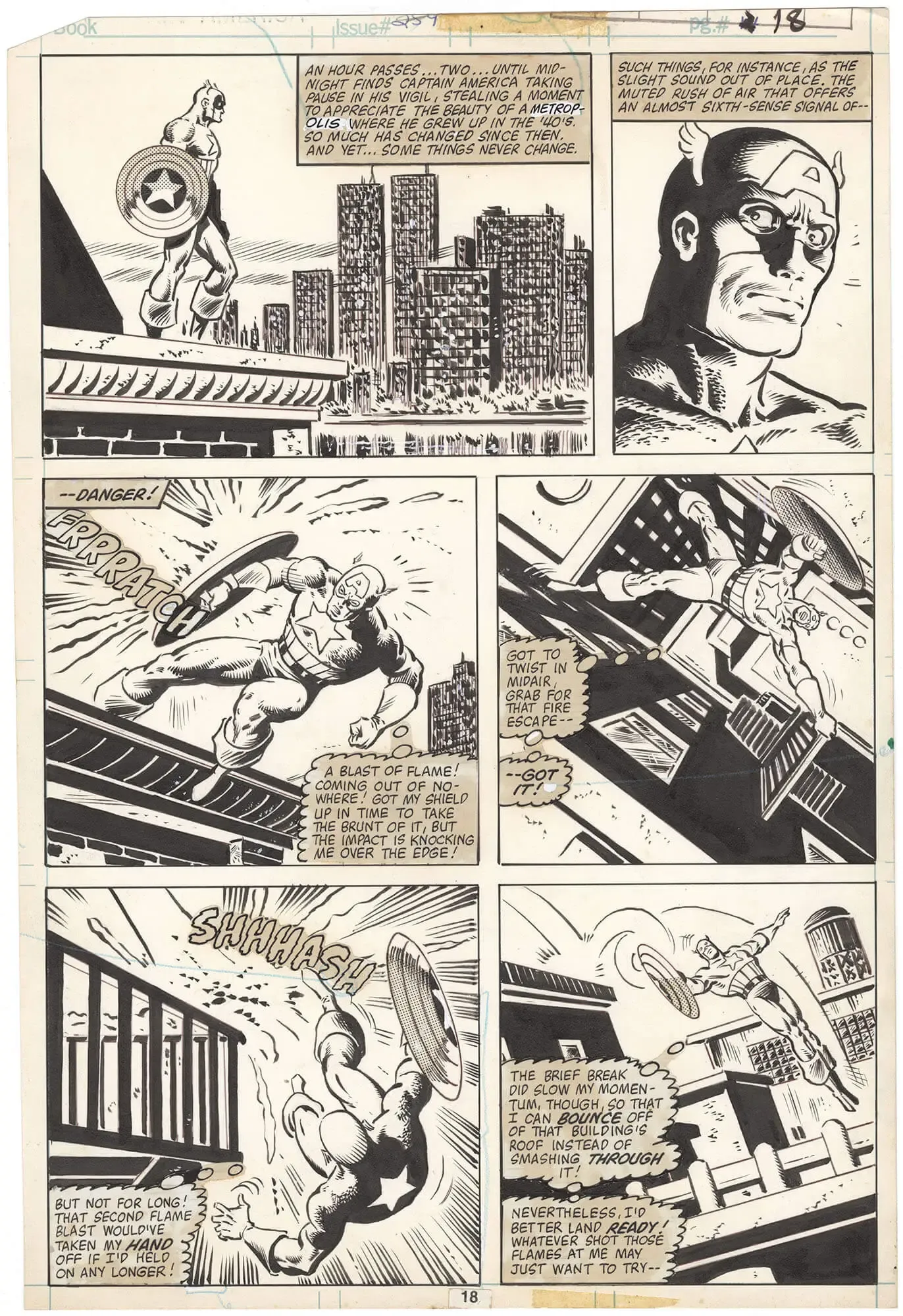 Captain America #259 p18 (Twin Towers!)