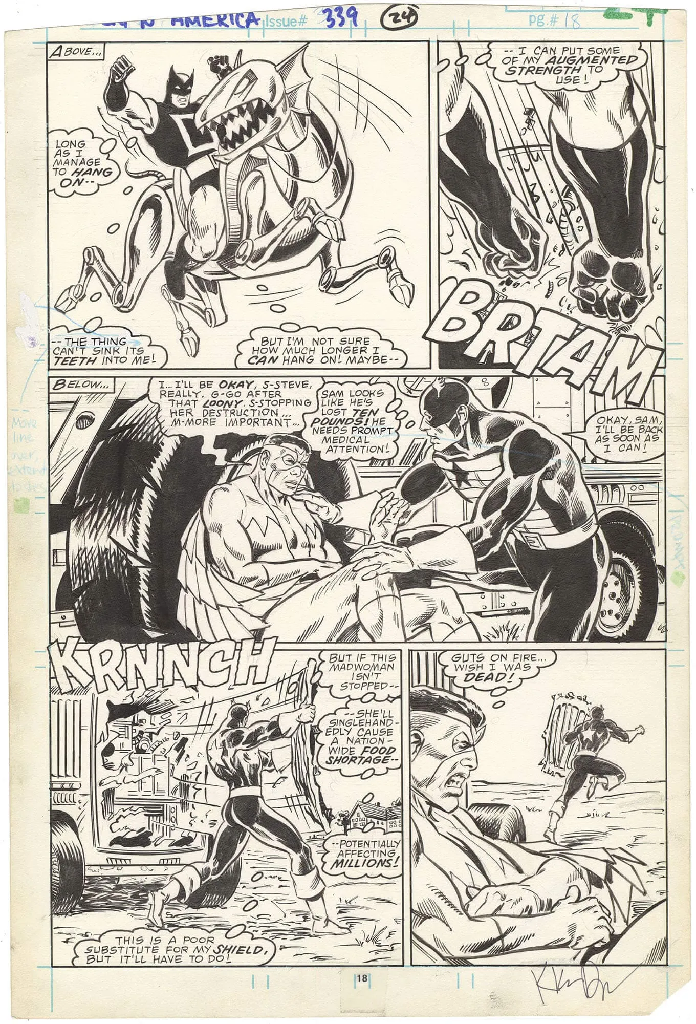 Captain America #339 P18 (Signed) Comic Art