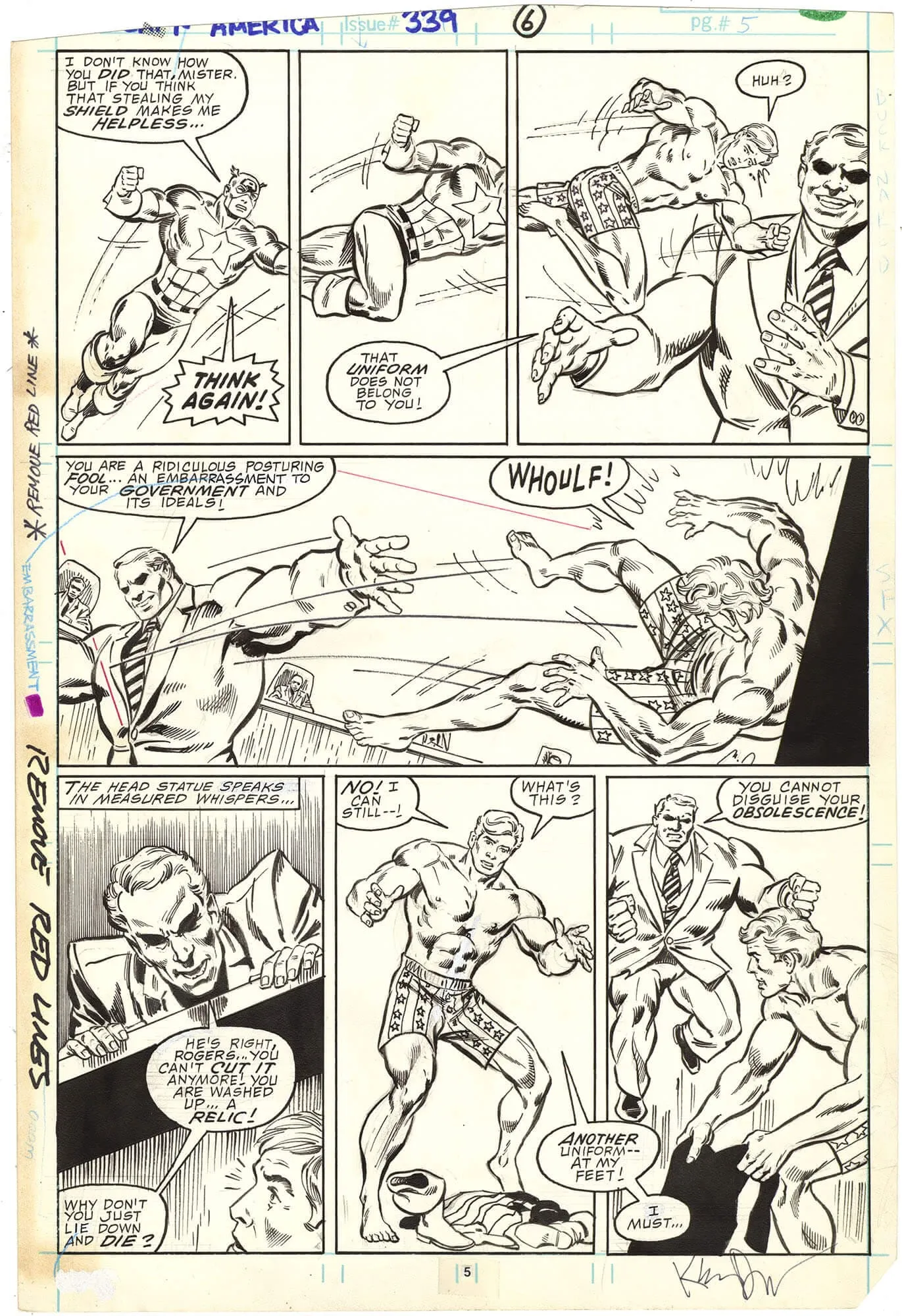 Captain America #339 P5 Comic Art